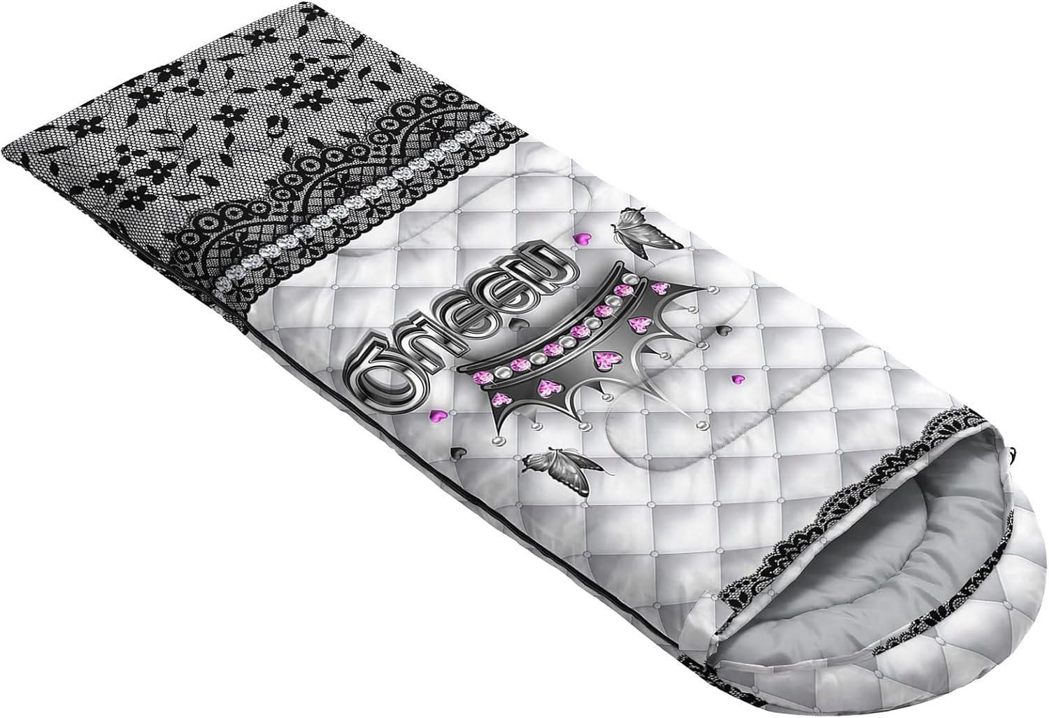 QOOMO Heart Butterfly Camping Sleeping Bags,3 Season Warm & Cool Weather,Lightweight,Waterproof Sleeping Bags for Adults & Kids,Traveling,and Outdoors,Camping Gear Equipment