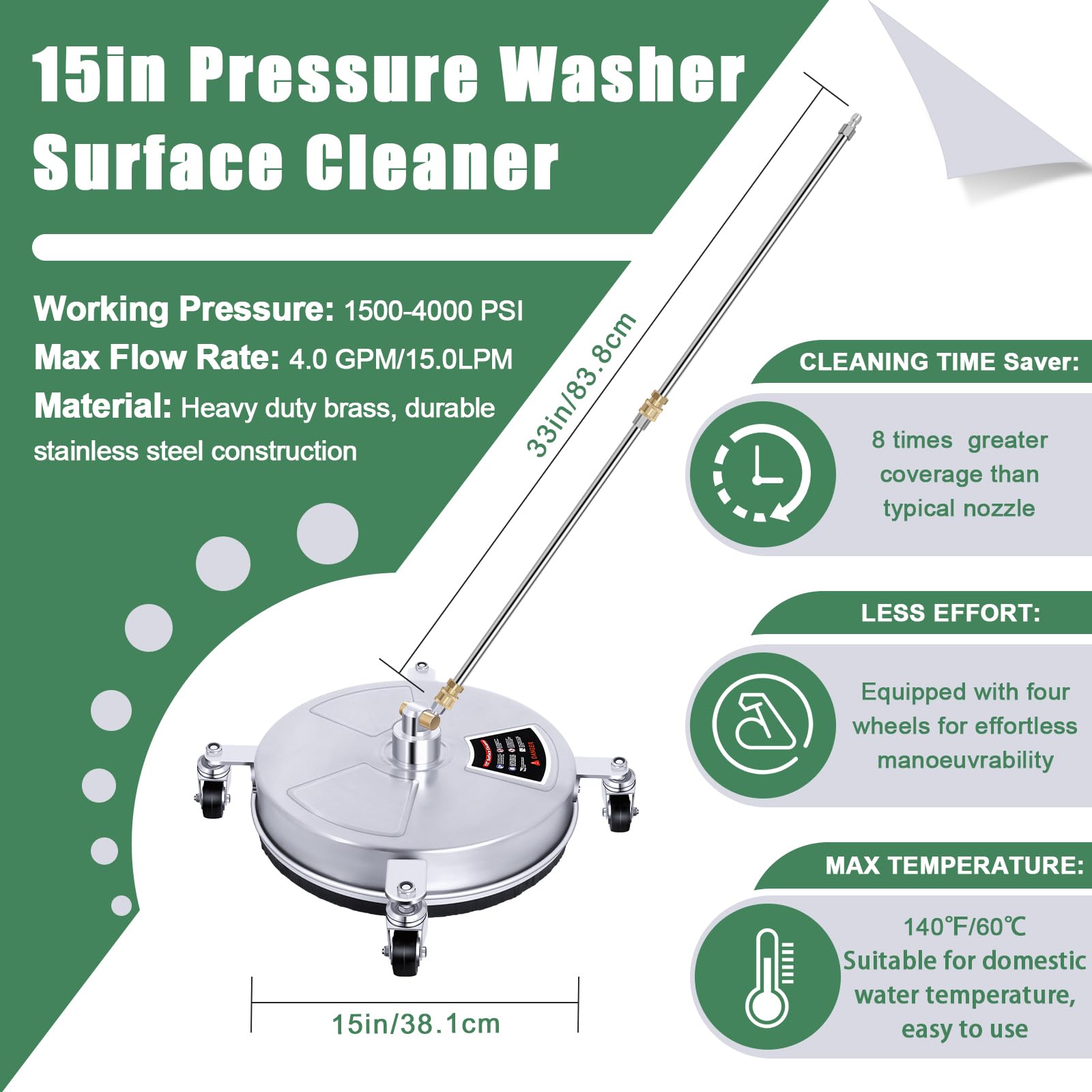 Nettoyeur Haute Pression 38 cm (15") Compatible avec Karcher K2 à K7