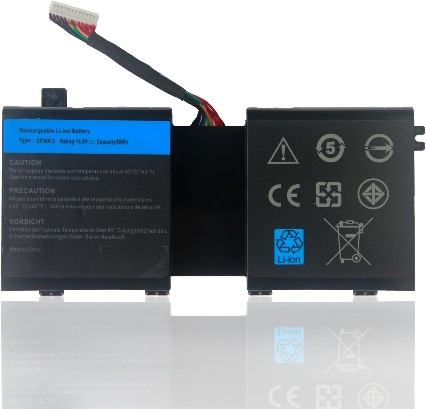 Aomore New 2F8K3 Replacement Laptop Battery Compatible with Dell Alienware 17 18 18x M17X R5 M18X R3 Series 02F8K3 KJ2PX 0KJ2PX G33TT 0G33TT [14.8V 86Wh]