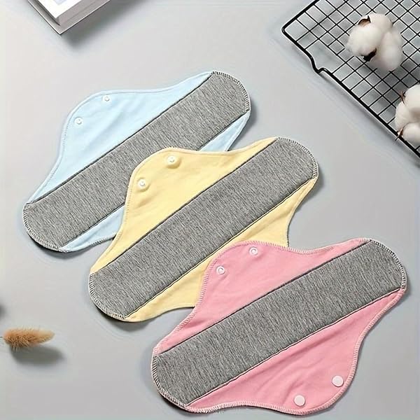 6 pièces Protege slip lavable réutilisables en coton, en graphène, matériaux en graphène, coton reutilisable lavable, pour les règles et la prévention des fuites urinaires, évitent les pertes d'urine - 3