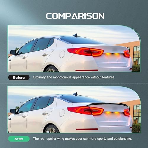 Miniatura 253 de SCITOO Spoiler Wing GT Style Universal 52" ABS Brillante Carbono Aspecto Trasero Alerón Alerón