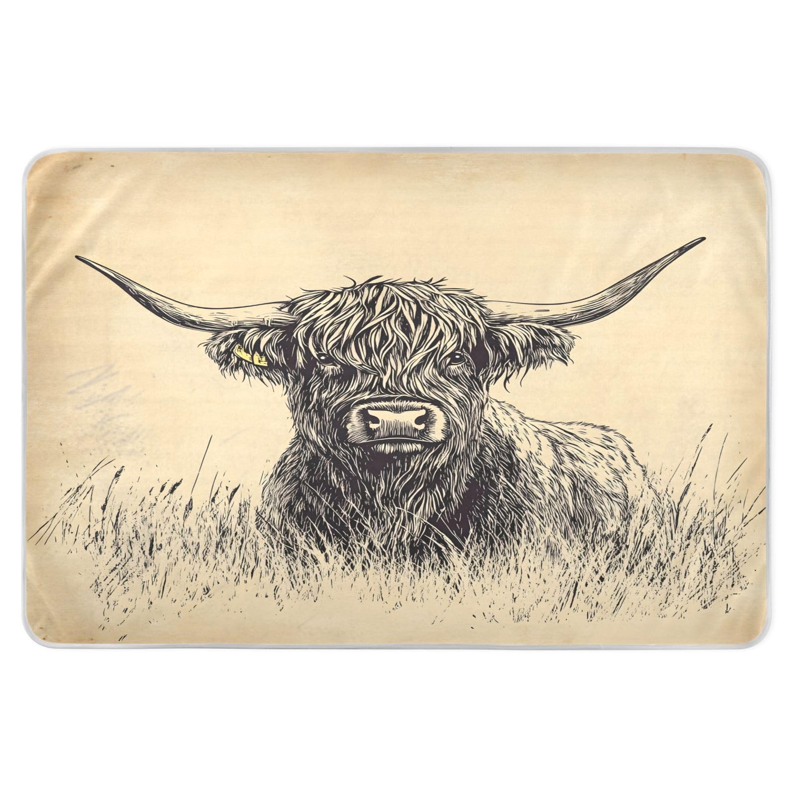 CEBUGI 34” x 52”Washable Underpads Heavy Absorbency Waterproof Incontinence Bed Pads Highland Cow Pee Pads for Adults Kids and Baby