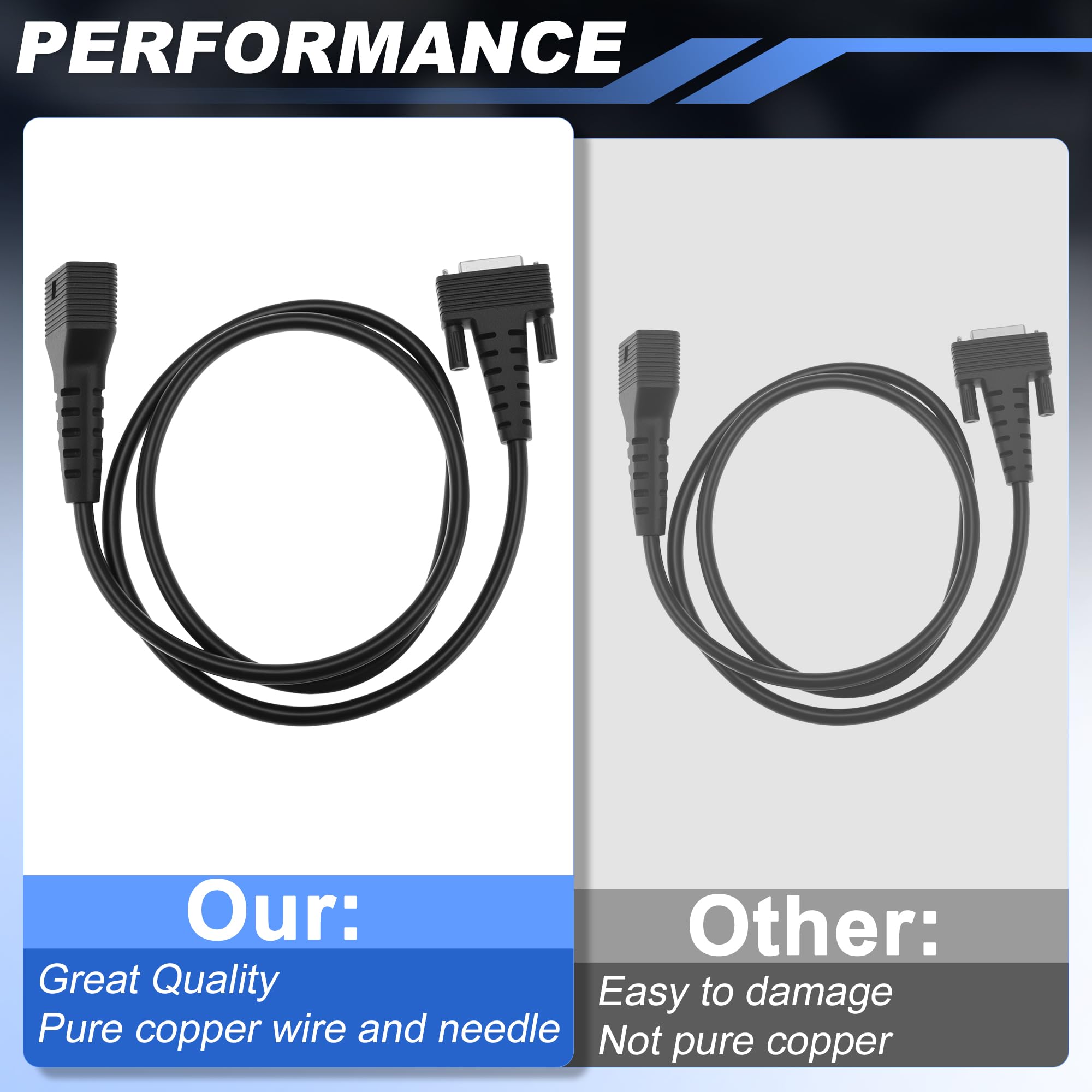 ACROPIX Cable de diagnóstico de 16 pines macho a hembra de 15 pines OBDII OBD, cable adaptador OBD, 12-24 V, 120 cm, 1 unidad