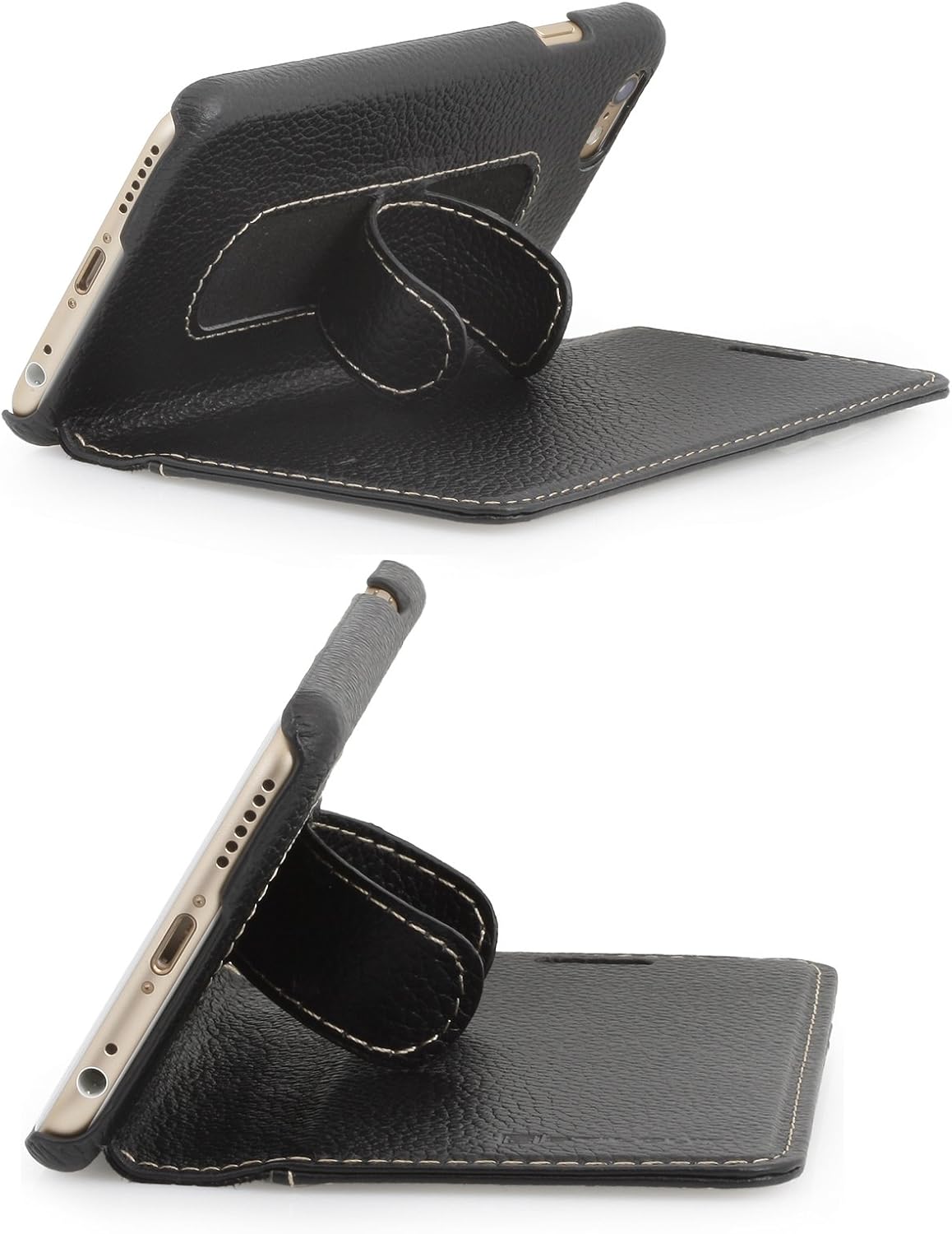 StilGut Talis Without Clip, Genuine Leather Wallet Case for Apple iPhone 6 & iPhone 6s (4.7''), Black