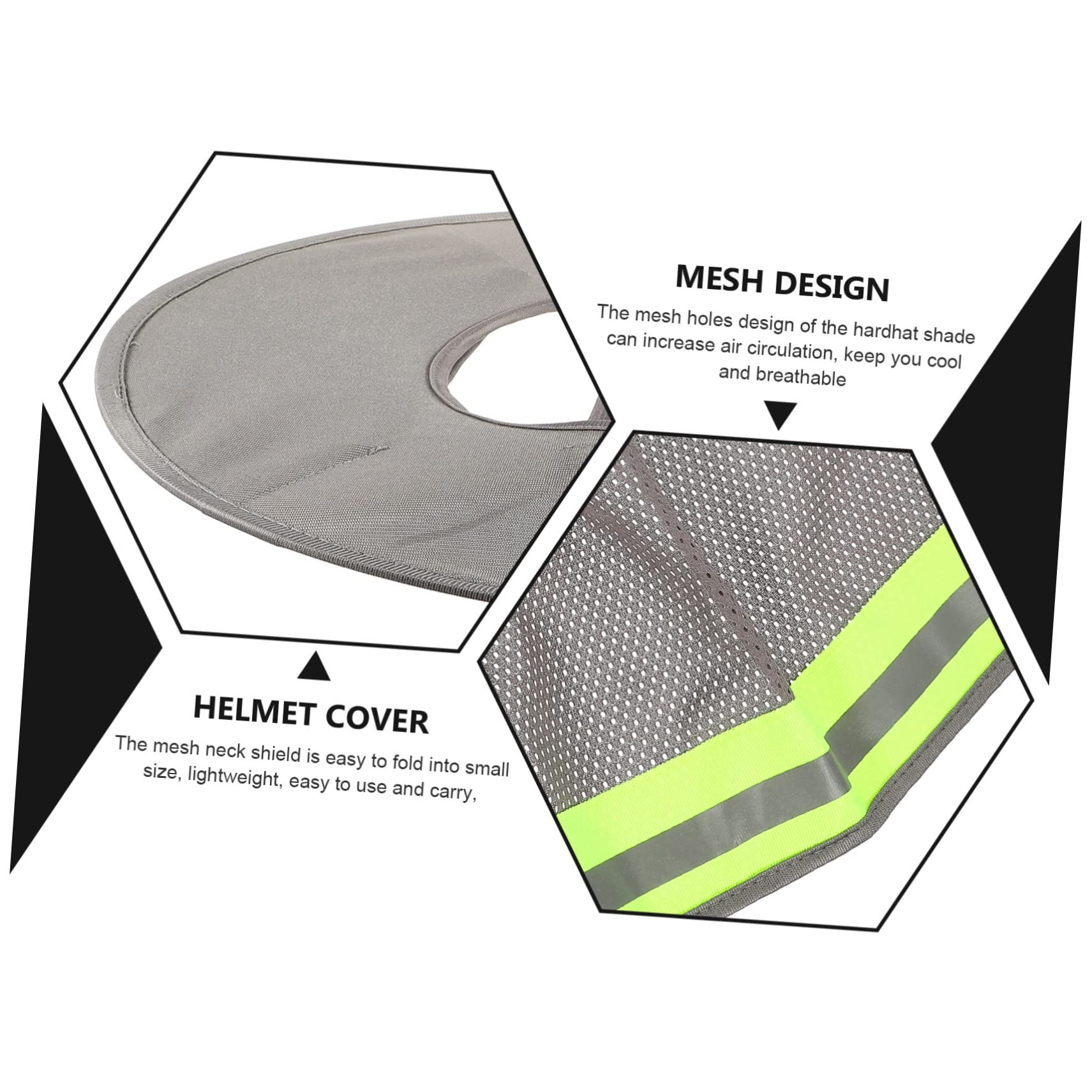 Artibetter 6piezas Sombrero De Seguridad Protección UV y Sombra para Cuello Accesorio Reflectante para Casco Duro para Trabajadores De Construcción y Sanidad