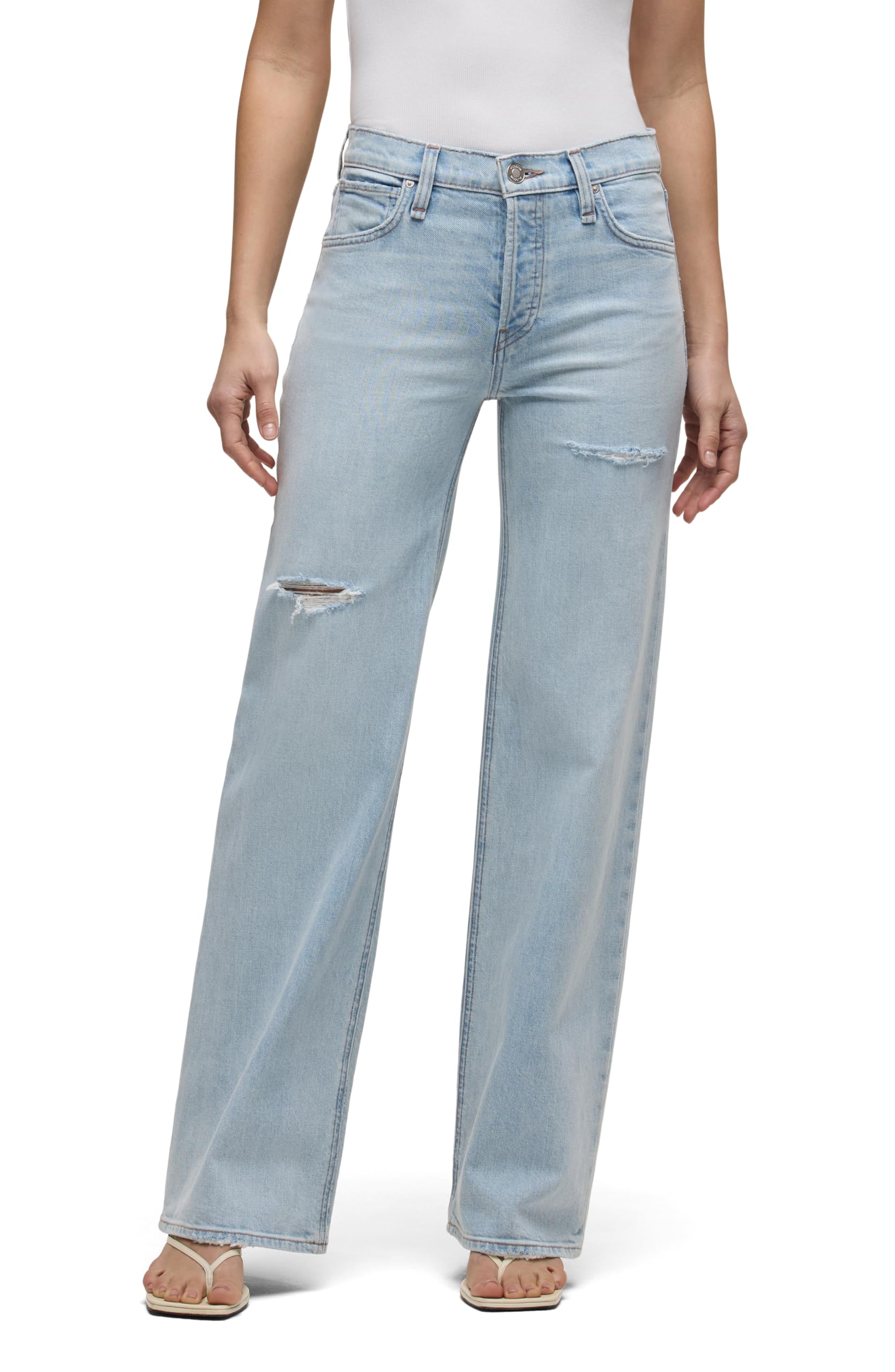 Hudson Womens Rosie High Rise Wide Leg Jean