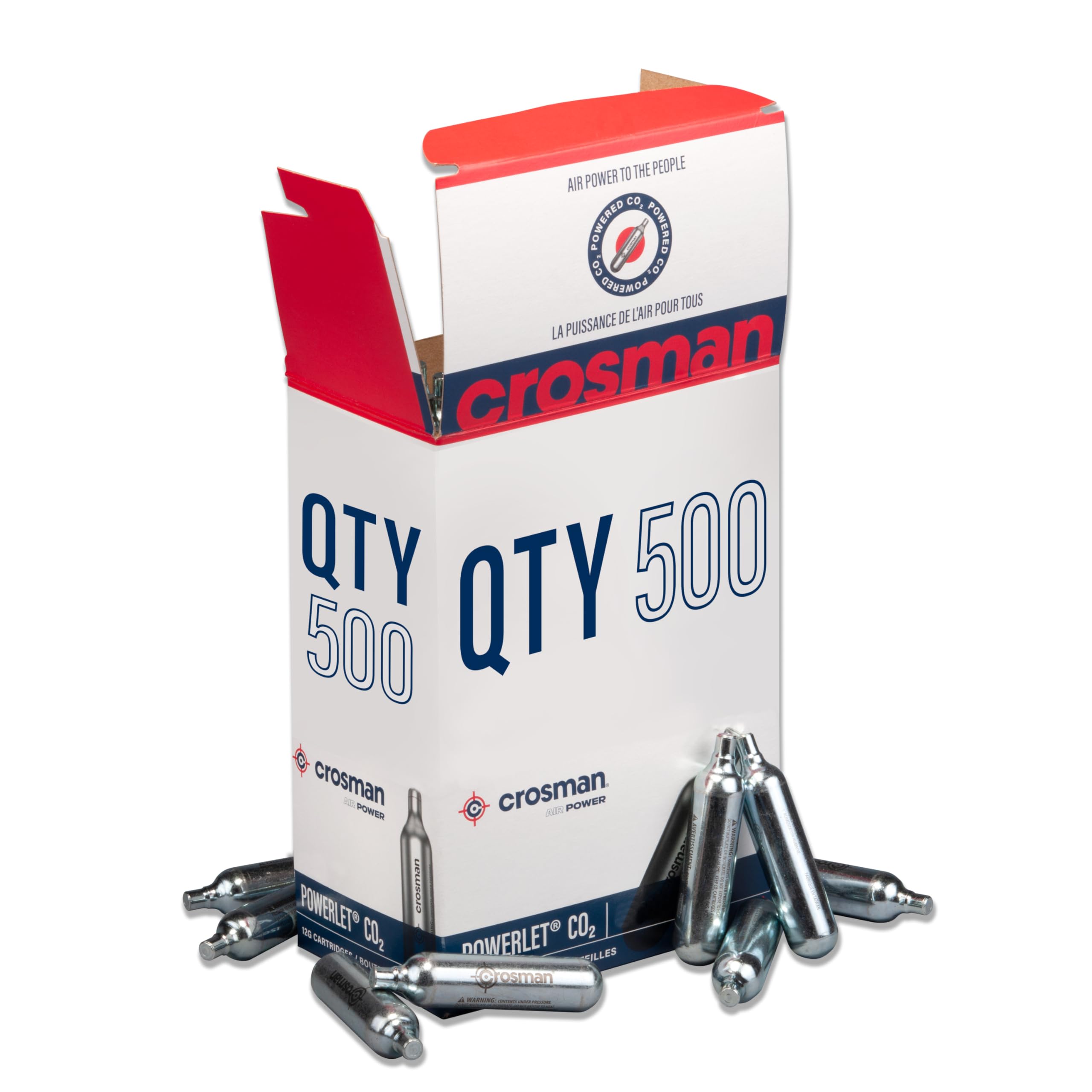 Crosman 500-Count CO2 Cartridges For Air Rifles And Air Pistols,Silver