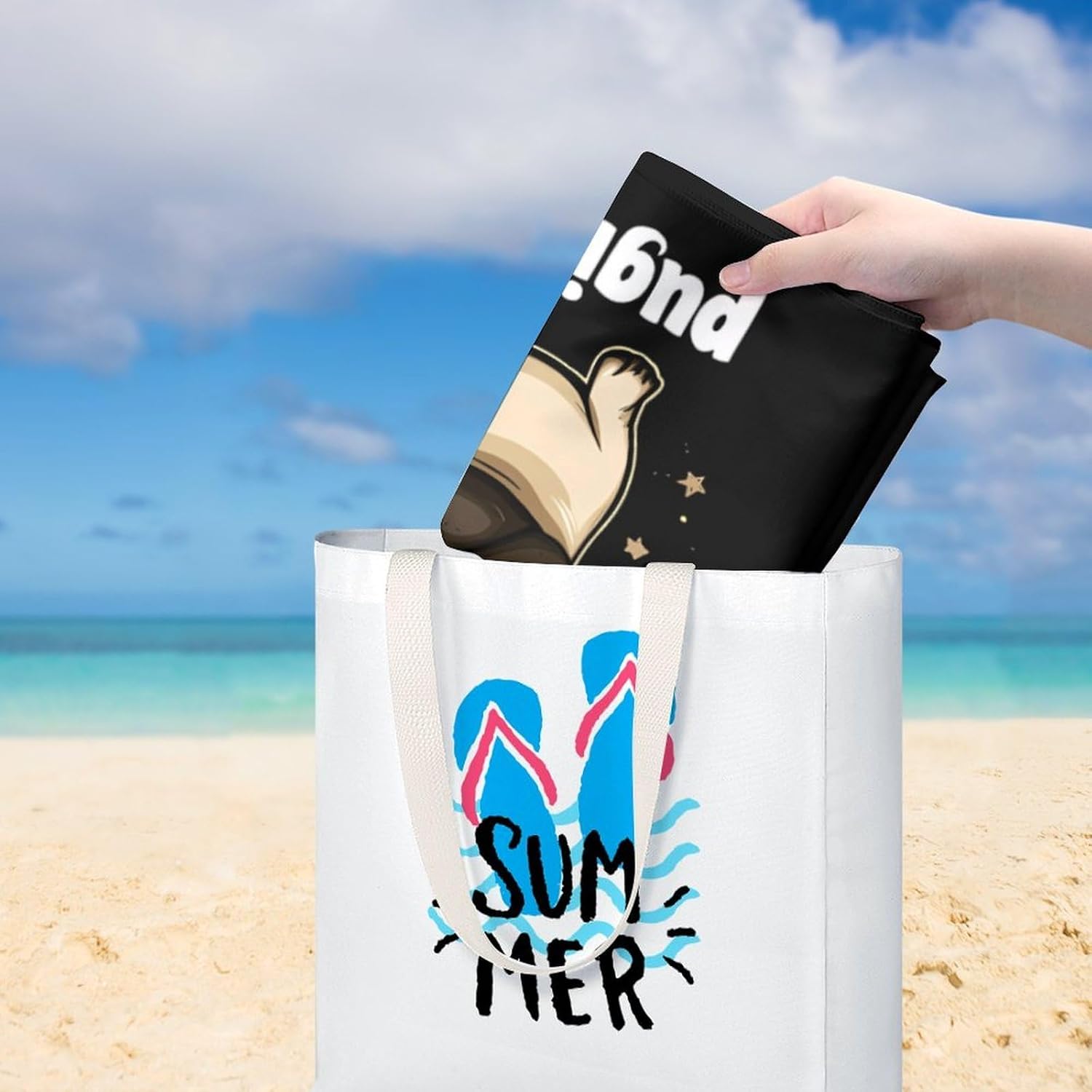 Pug Dog Oversized Beach Towel Soft Absorbent Pool Bath Swim Towels for Adults Travel Vacation Gifts 130x80cm