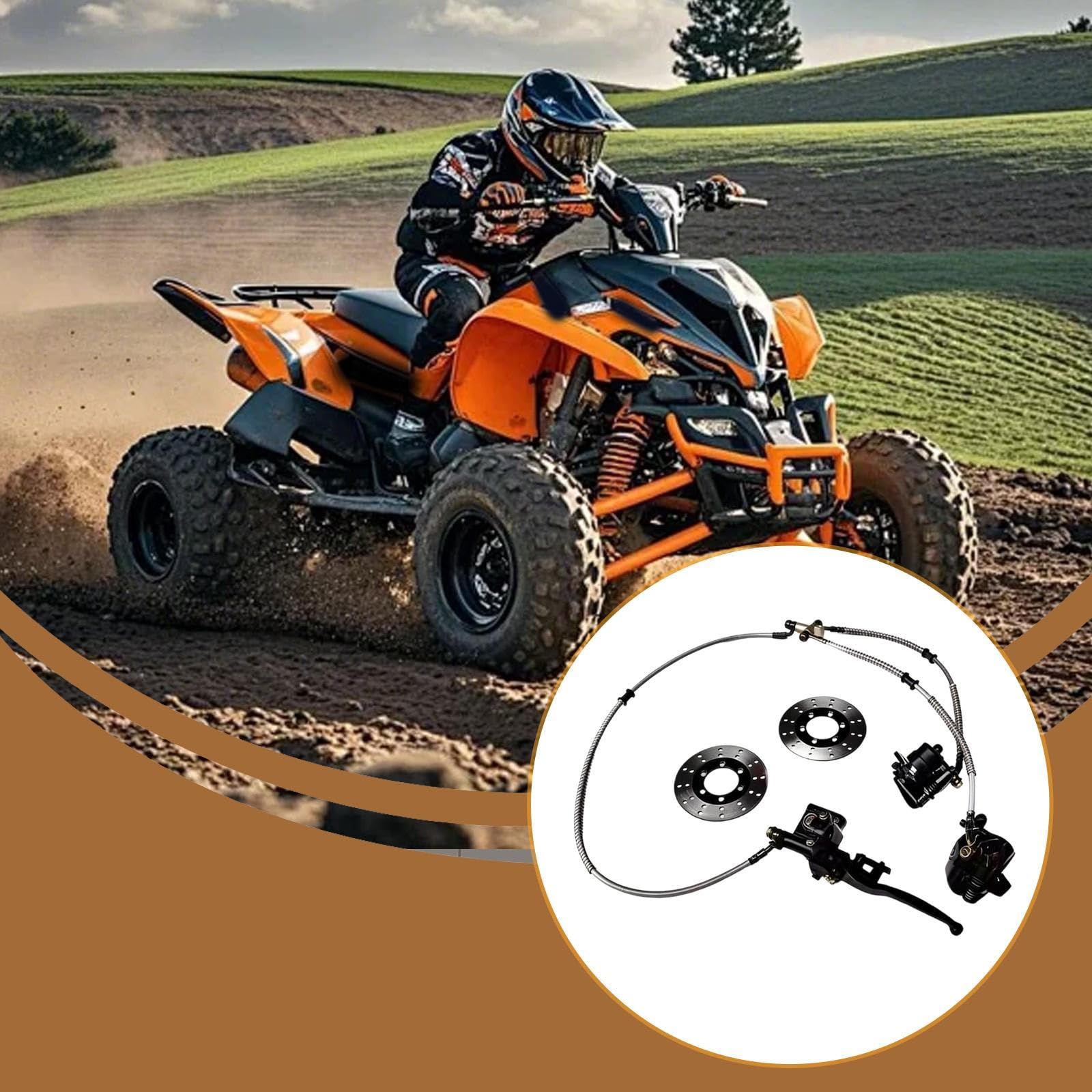 1 Kart Freno Cilindro Maestro Pinza Doppia Disco Montaggio Rapido Metallo Robusto Adatto a ATV UTV Veicoli 4 Ruote Riparazione