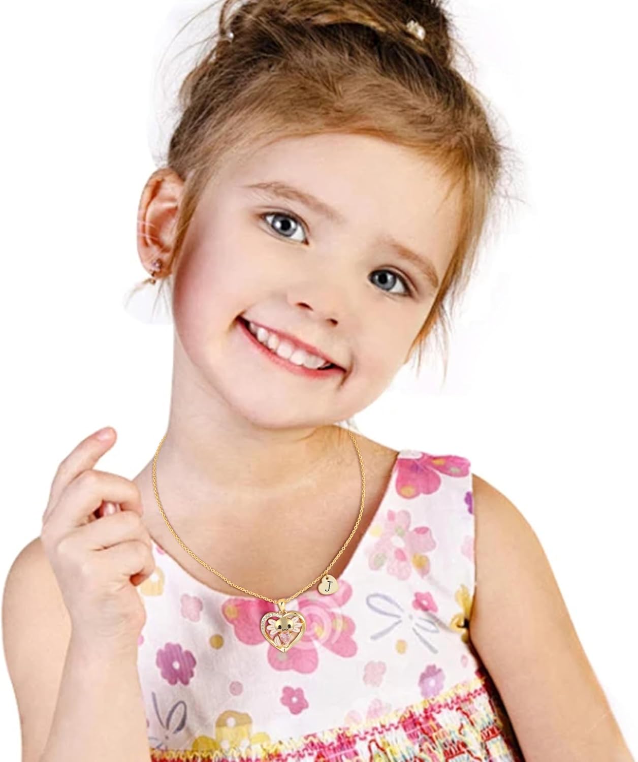 C-leen Axolotl Necklaces Gifts for Girls, 14K Gold Plated Heart Initial Pendant Axolotl Necklace Initial Necklace Birthday Gifts for Women Teen Girls - Image 3