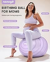 Vista 6 de nonogo Birthing Ball for Pregnancy with Resistance Bands- Exercise Ball for Working Out, Yoga, Physical Therapy, Maternity Physio, Balance Stability