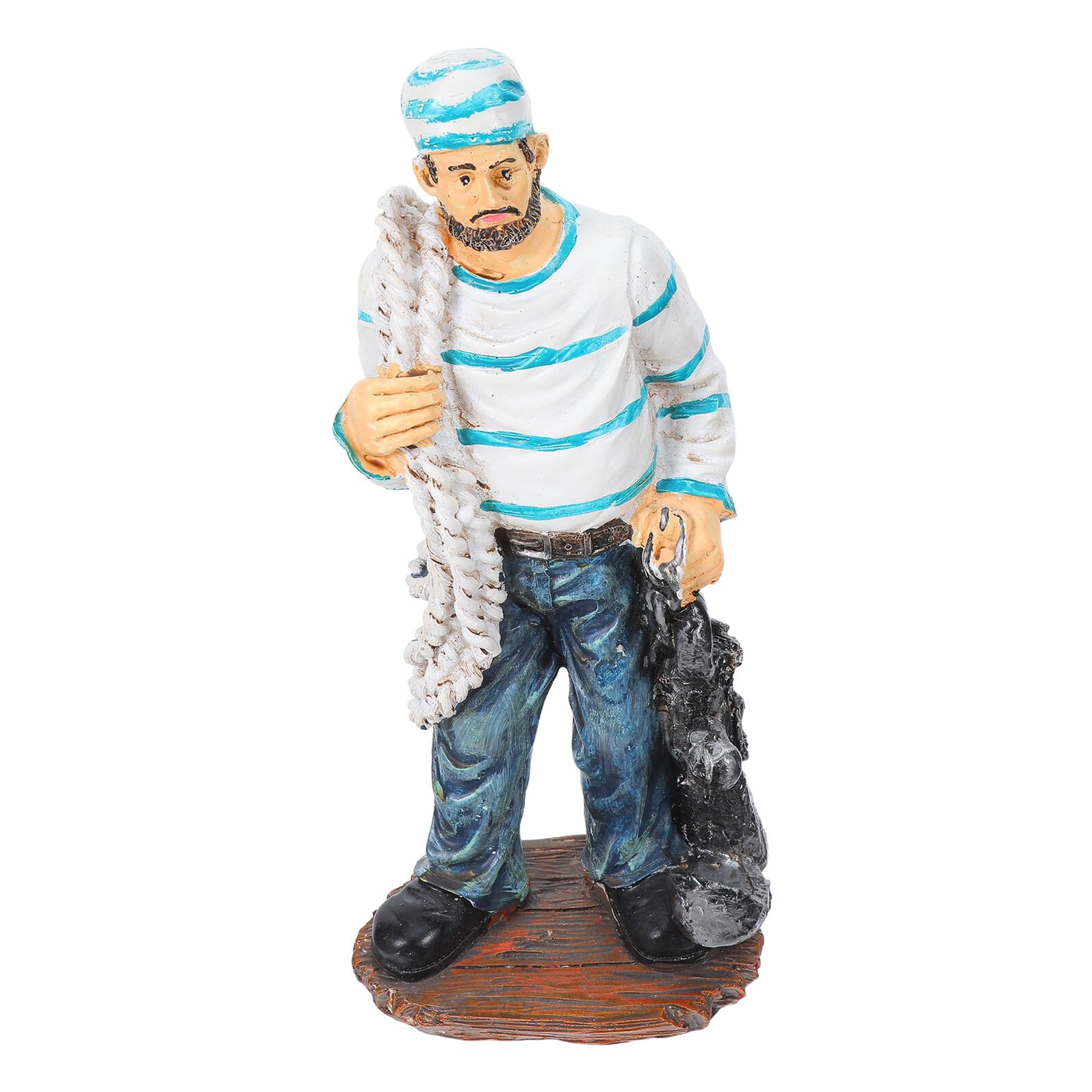 Toyvian Figura Marinera Mediterránea de Resina Miniatura Decoración Náutica para Escritorio y Estanterías Adorno Marinero con Ancla Colección Temática Costera para Hogar y Oficina