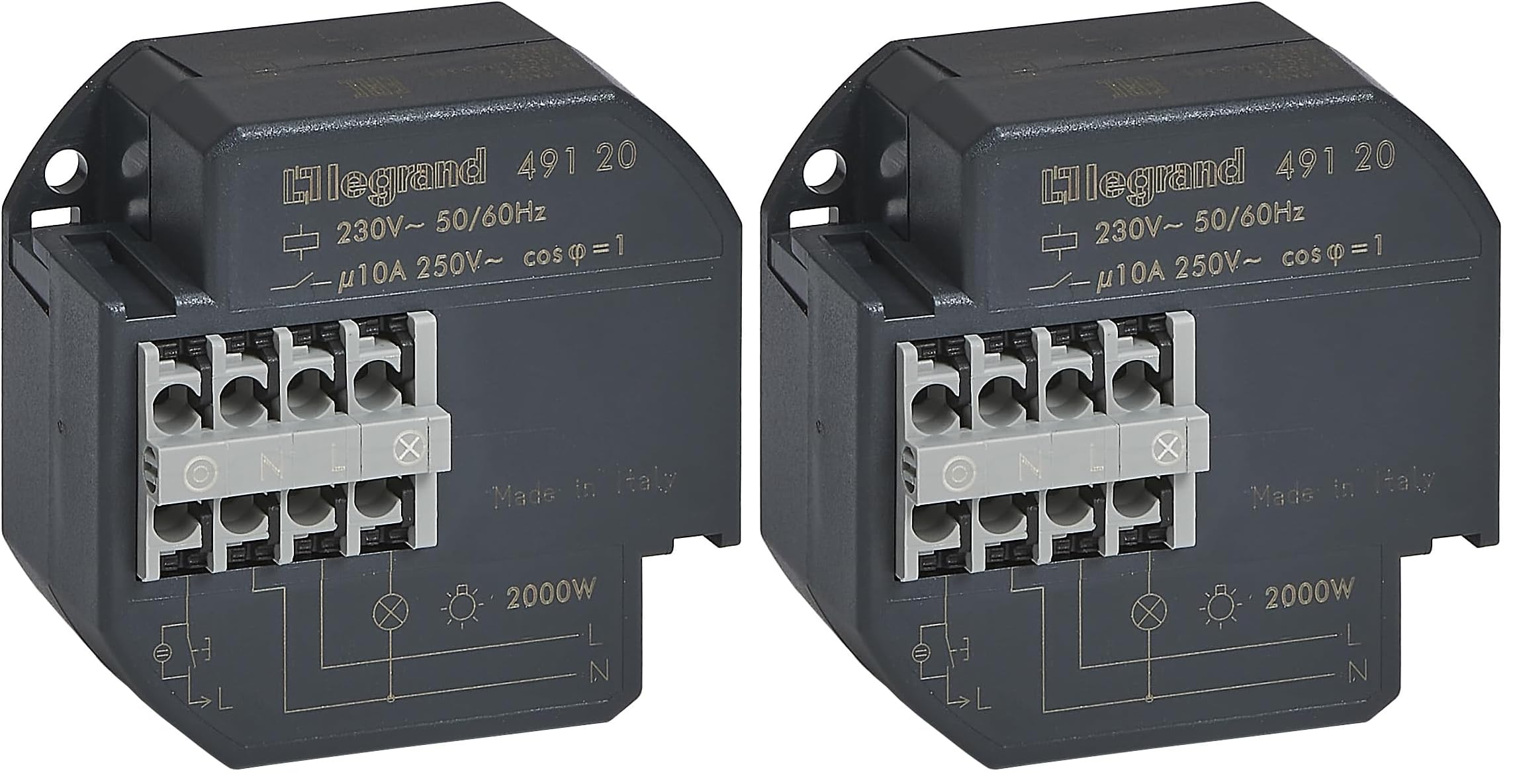 LEGRAND - Télérupteur Unipolaire Silencieux 230V - 10A - À Installer dans Boîte à Encastrer - Connexion par Bornes Automatiques - Pour Commander un Éclairage à Partir de Plusieurs Points de Commande