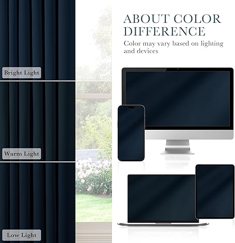 Miniatura 208 de PONY DANCE - Cortinas opacas aisladas térmicamente, set de 2 cortinas opacas con bolsillo para barra / pestaña trasera, paneles de cortinas opacas,