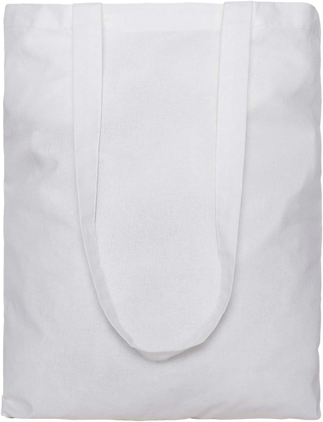 Greenmile White Canvas Tote Bags Bulk 6 Pack 15x16.5 Inch