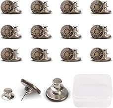 12pcs 17mm Replacement Jeans Buttons, Adjustable Detachable Metal Jeans Buttons, Jeans Pin Buttons for Jackets, Clothes, Jeans Skirt, DIY Crafts (Bronze)