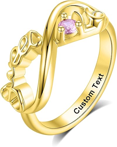 Miniatura 8 de Dulces 16 regalos para niñas, decoraciones de cumpleaños de dieciséis y 16, anillo de joyería de regalo para hija, anillos de piedra natal