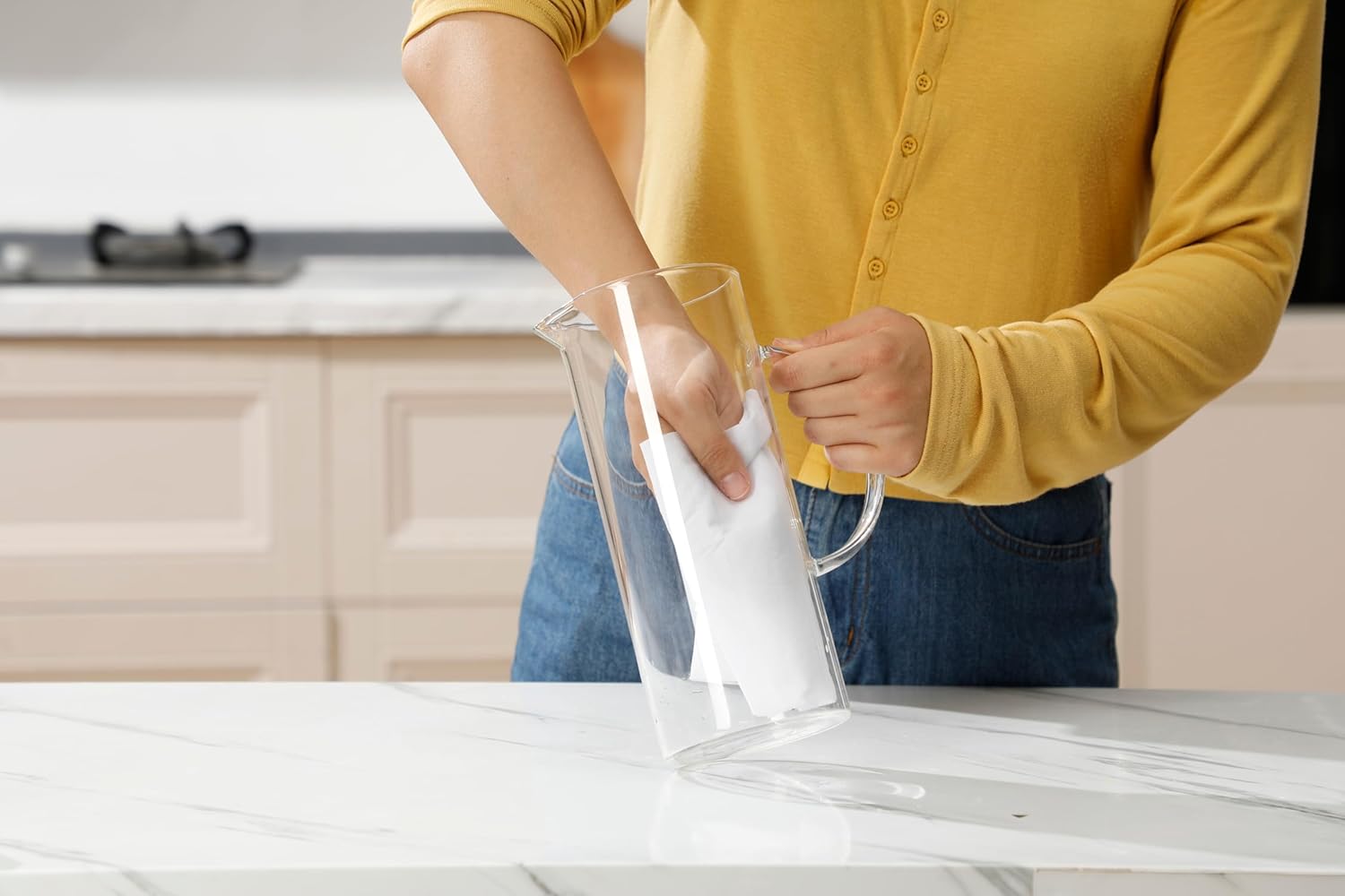 Concise Style Water Pitcher, 1.5L/50 oz Fridge Side Door Glass Pitcher with Lid，High Borosilicate Glass Jug for Hot or Cold Homemade Drinks. - Image 9