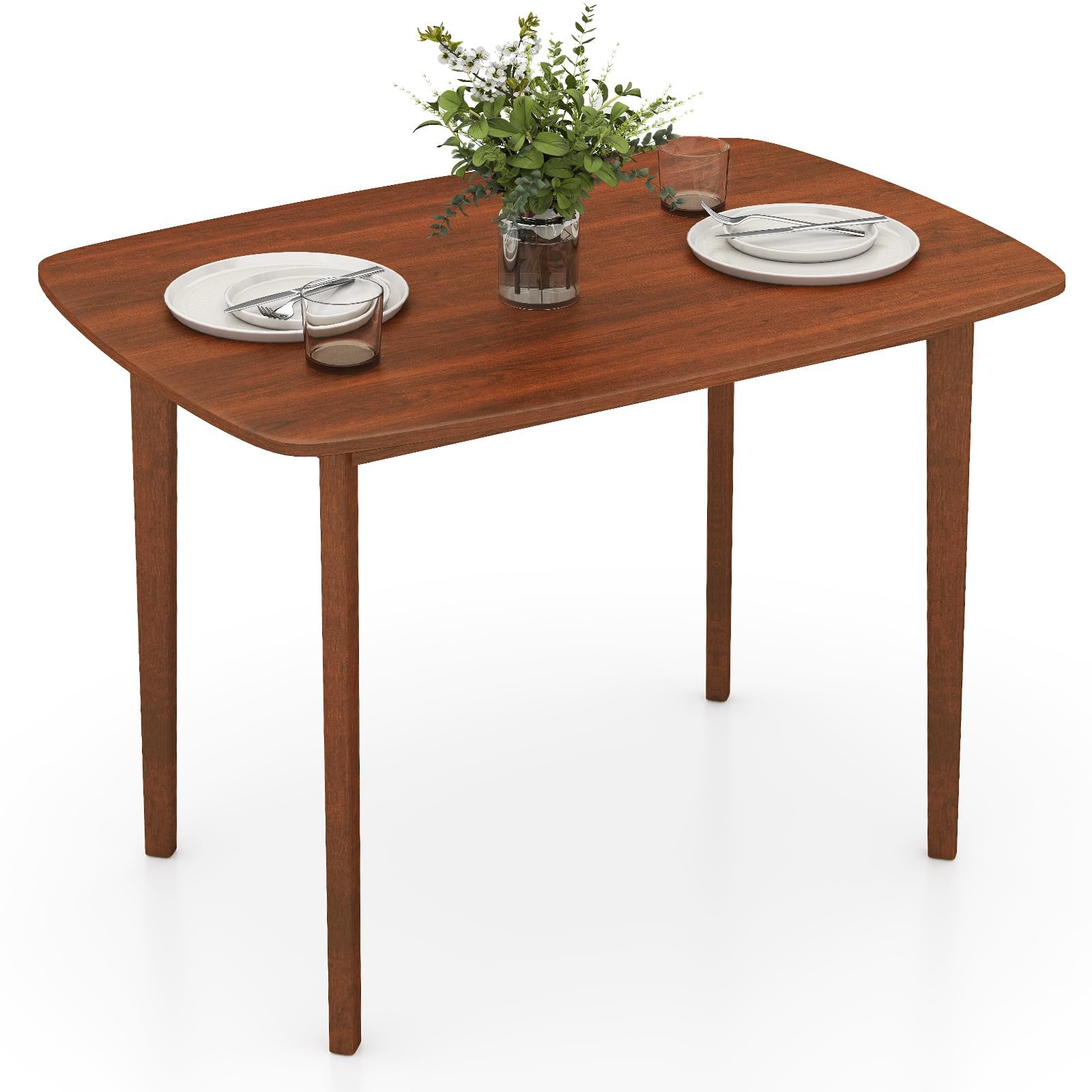 LIFEZEAL Tavolo Sala da Pranzo, Tavolo da Cucina, 110x78 cm, per 4-6 Posti, Vintage, Salvaspazio, Rettangolare, con Gambe in Legno Massello, Ampio Piano, per Soggiorno, Ristorante, Max 90kg, Marrone