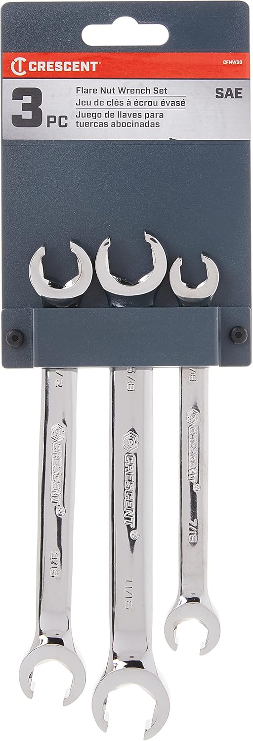 Crescent 3 Pc. Flare Nut SAE Wrench Set - CFNWS0, Grey