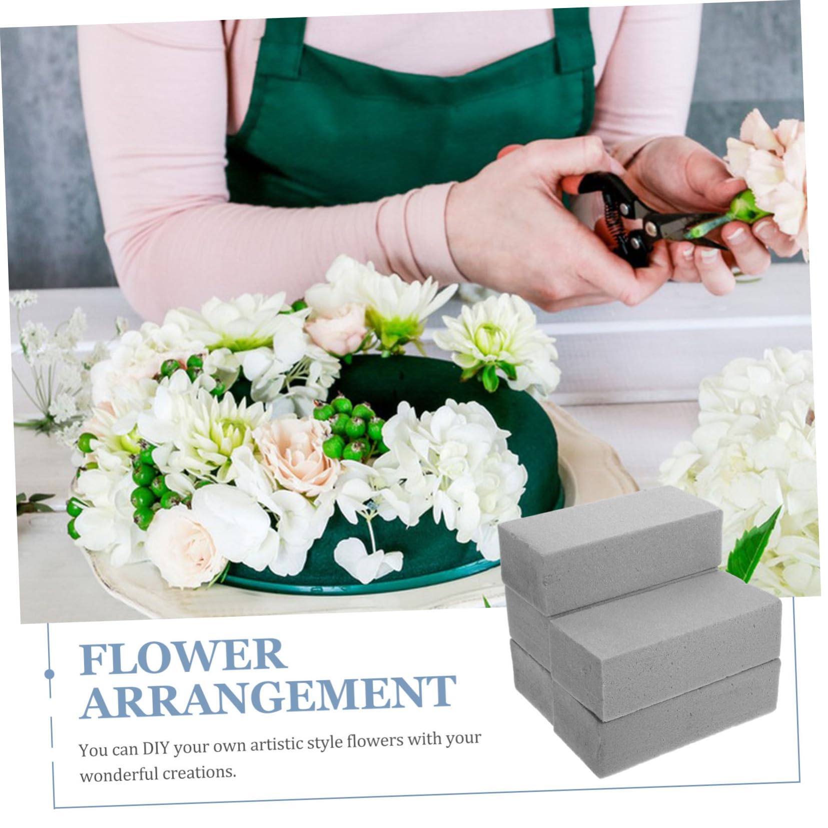 DOITOOL 10 Piezas de Barro de Flores Rectangular, Base Floral de Jardín y Arreglos