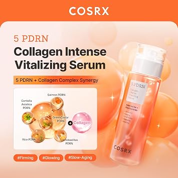 COSRX 5 PDRN Collagen Serum, Anti-aging, Glass Skin & Plumping, 3.38 fl oz | Korean Skin Care for Glowing, Bouncy Skin with Centella, Lactobacillus Ferment, Plumping Elasticity Care for Dull Skin