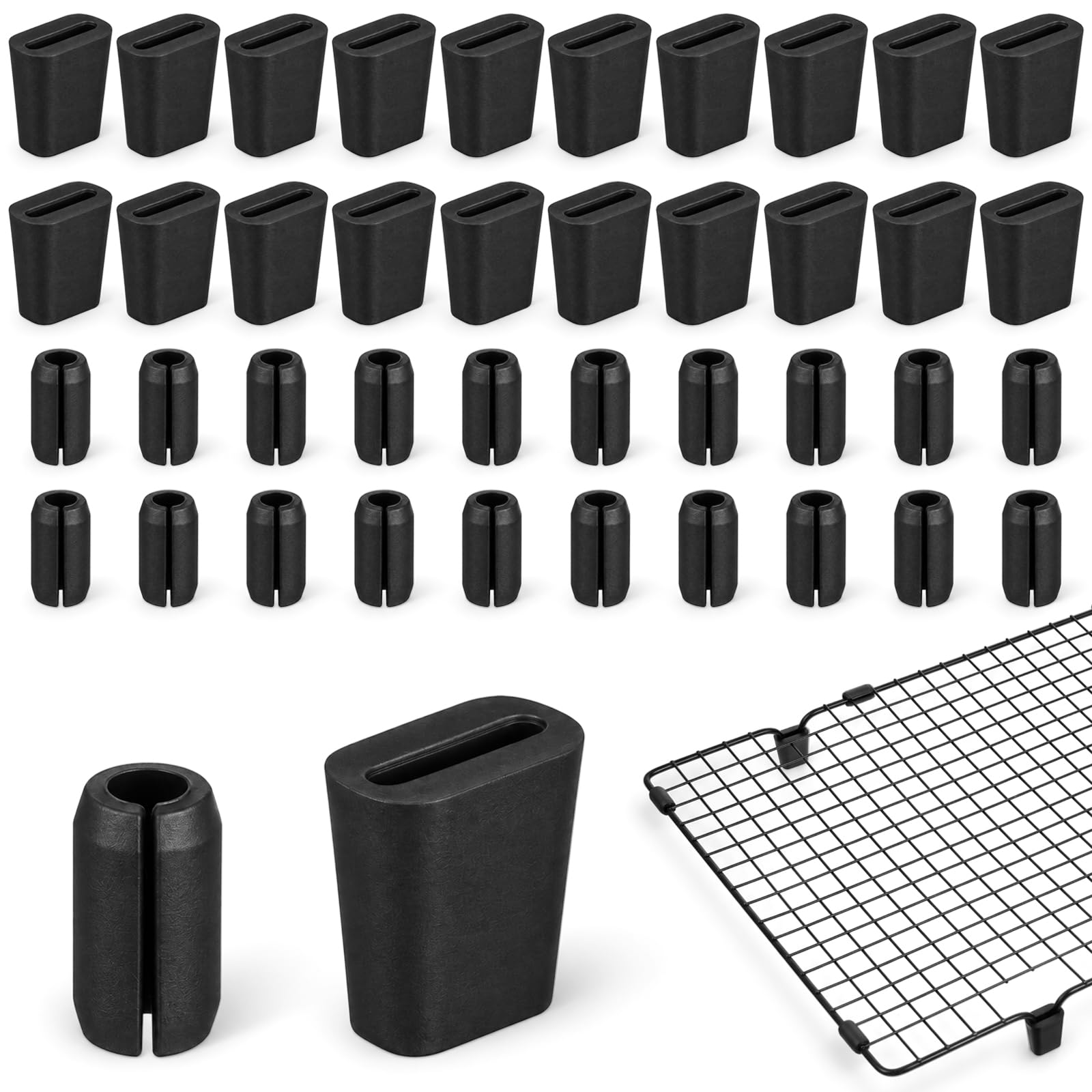 40 PCS Kitchen Sink Rack Wire Protective Feet, Rubber Feet for Sink Grid