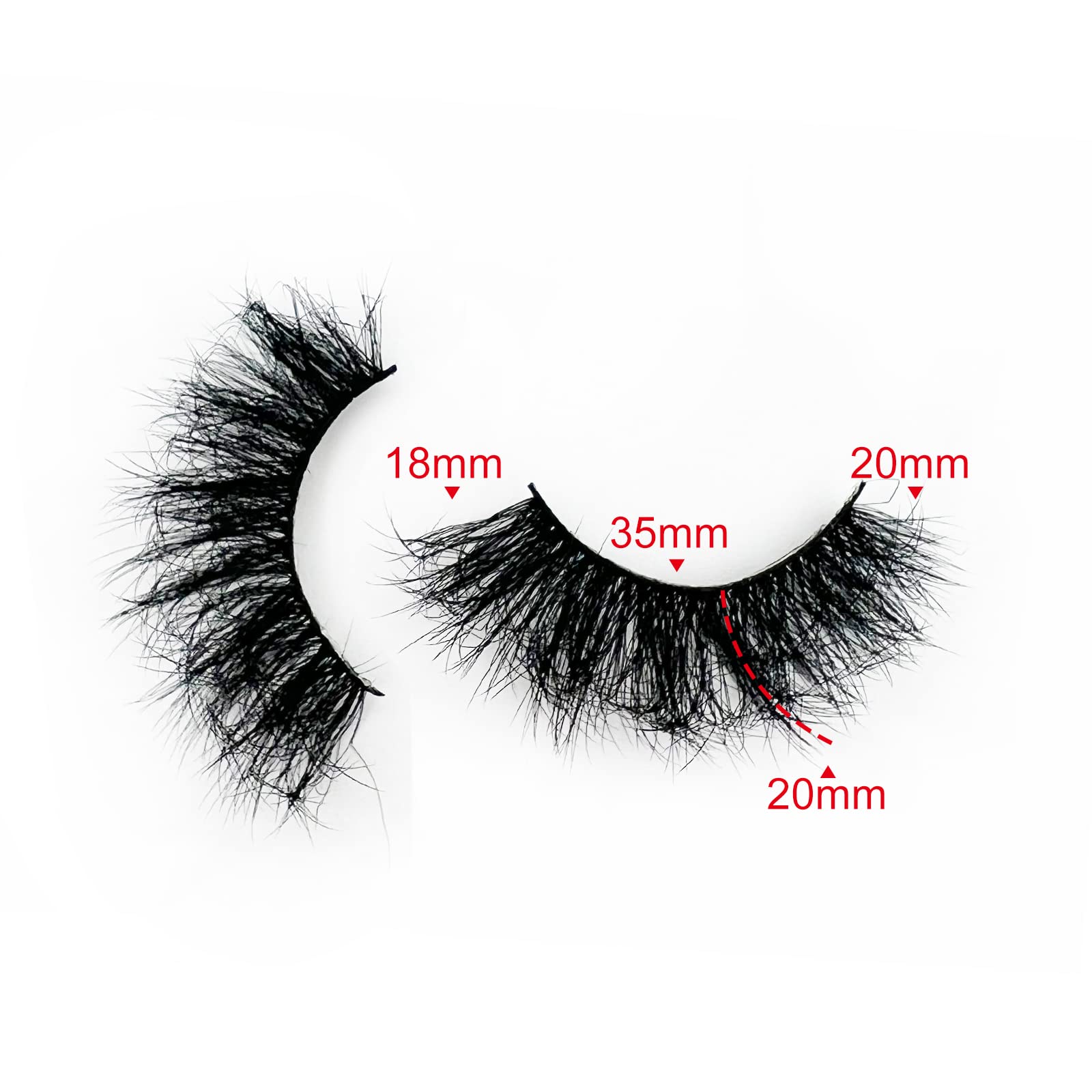 Lashes 25mm Fluffy Mink False Eyelashes Long 20 Pairs Dramatic Thick 3D 5D Faux Mink Lashes 4 Styles 25 mm Wispy D Curl Volume Fake Eyelashes Pack, by Kmilro: 15-Fluffy Mink Lashes 20mm-20 Pairs-LD06