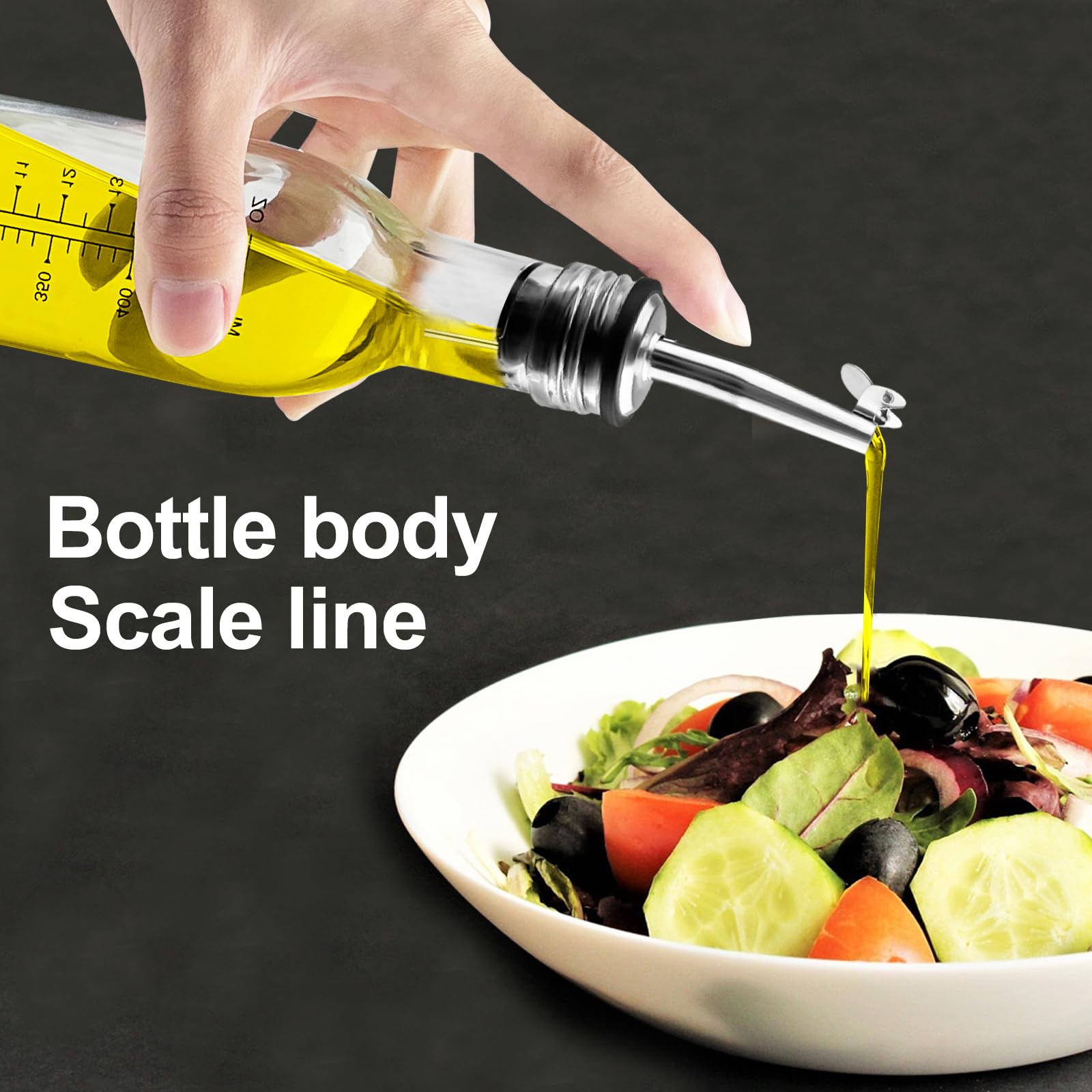 Oliera Salvagoccia 500ml Con Beccucci - Vetro Trasparente Per Olio E Aceto - Foto 8