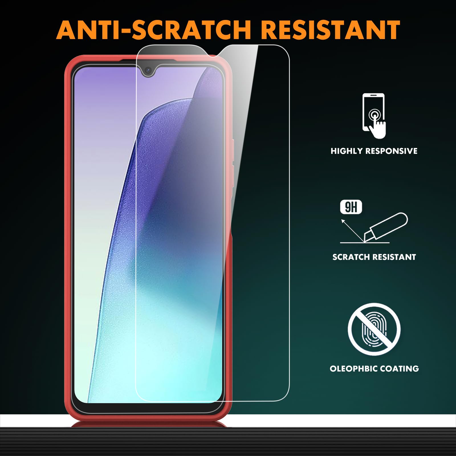 Byvuwiay Cover per Xiaomi Redmi 14C/Xiaomi Poco C75 con 2 Vetro Temperato Pellicola Protettiva, Custodia in TPU Ultra Sottile Antiurto Anti-Scratch Case, Rosso