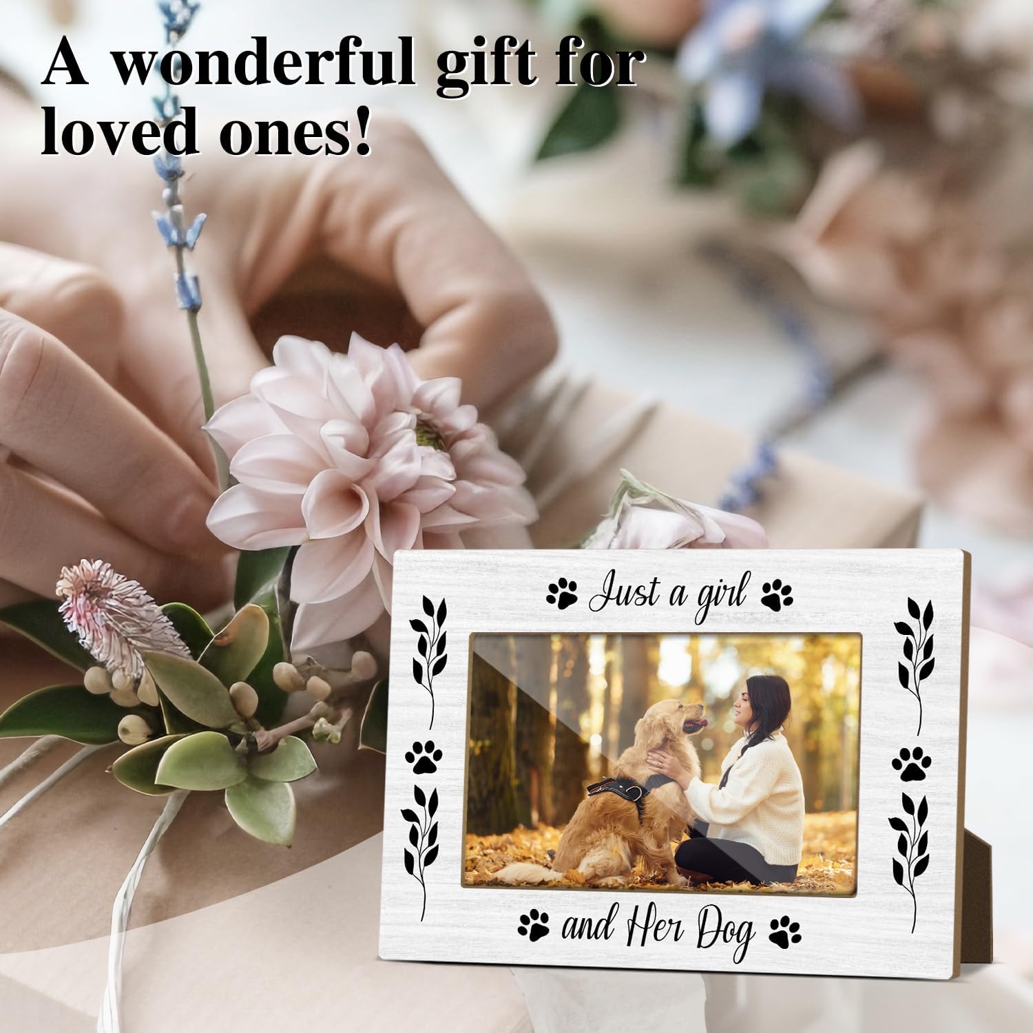 Dog Picture Frame -Just a Girl And Her Dog, Dogs Lover Gifts for Pet Owner Dogs Mom, 4x6 Photo Frames Tabletop Display for Home Office Desk Decor -28 - Image 6