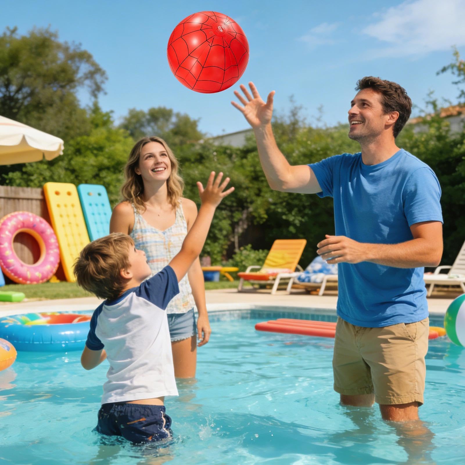 Strandball-Set mit Luftpumpe – 4-teiliges lustiges Sommerspielzeug für Strand, Garten & Pool