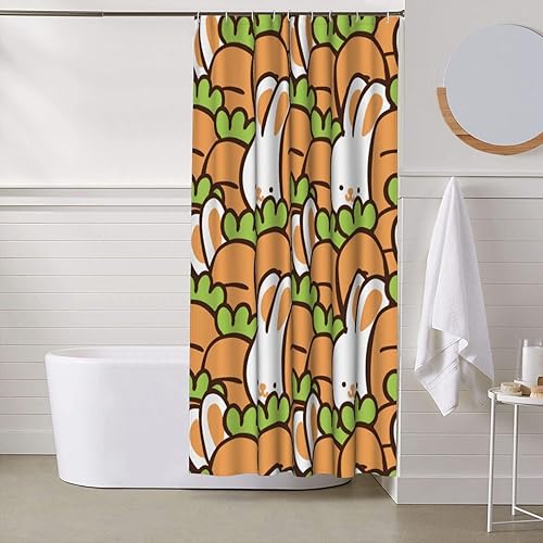 Miniatura 4 de Cartoon Rabbit Carrot Plastic Shower Curtain Liner 60x72in Extra Long Shower Curtains for Bathroom Clearance Set with Hooks Cortinas De BañO,