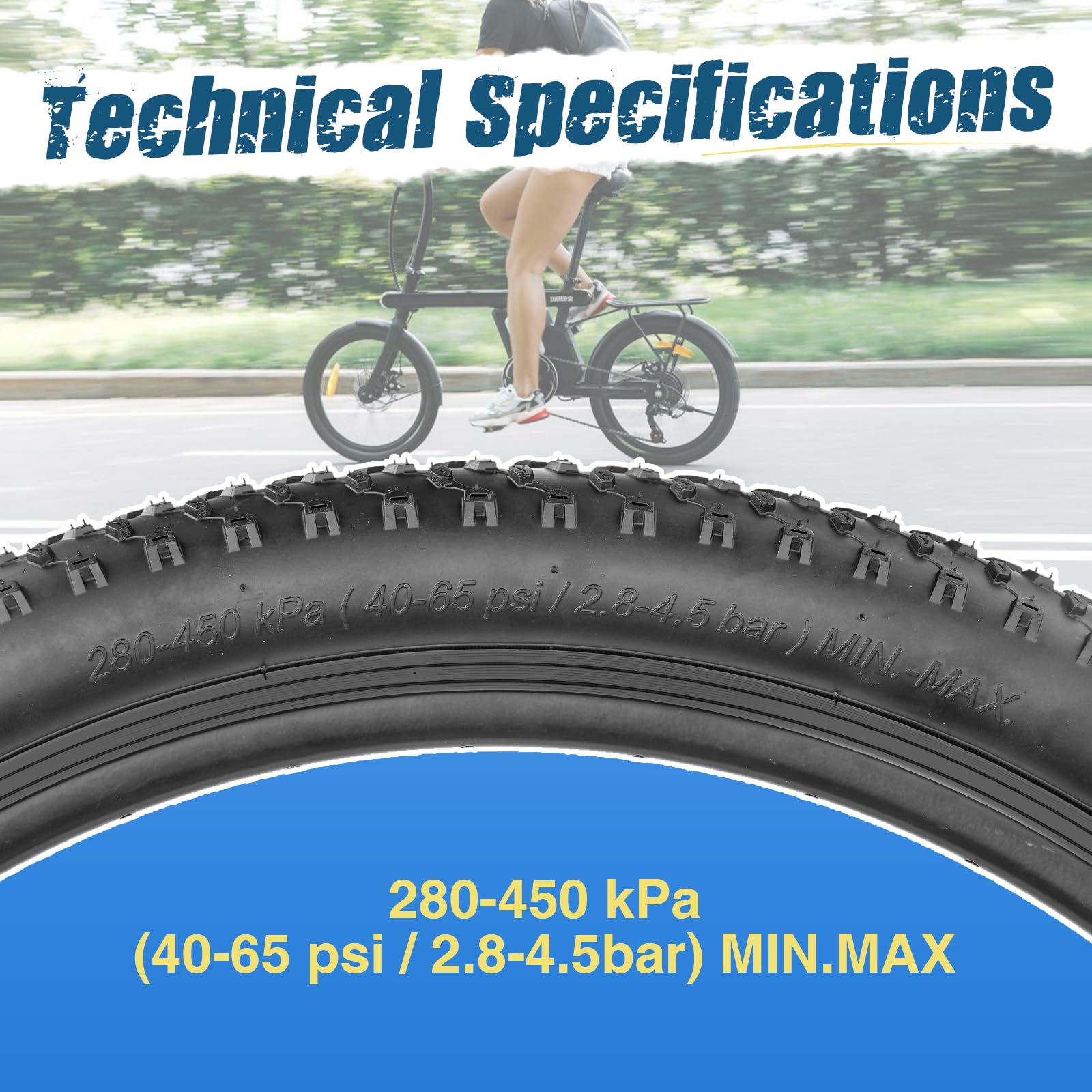 Pneumatici per bicicletta 20x2,4 (60-406) / 24x2,4 (60-507) / 26x2,4 (60-559) / 27,5x2,4 (60-584) / 29x2,4 (60-622) – Compatibili con MTB, BMX e Fatbikes