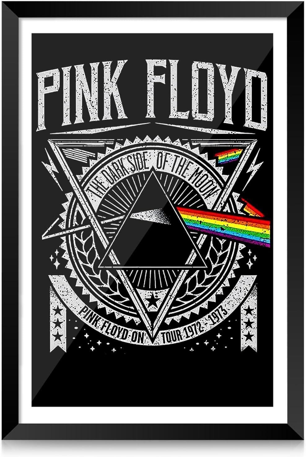 ArtLyft Pink Floyd Wall Poster Frame (9x12 Inch) | The Dark Side of The Moon Inspired Design | Black Wooden Frame | Home & Office Wall Decor