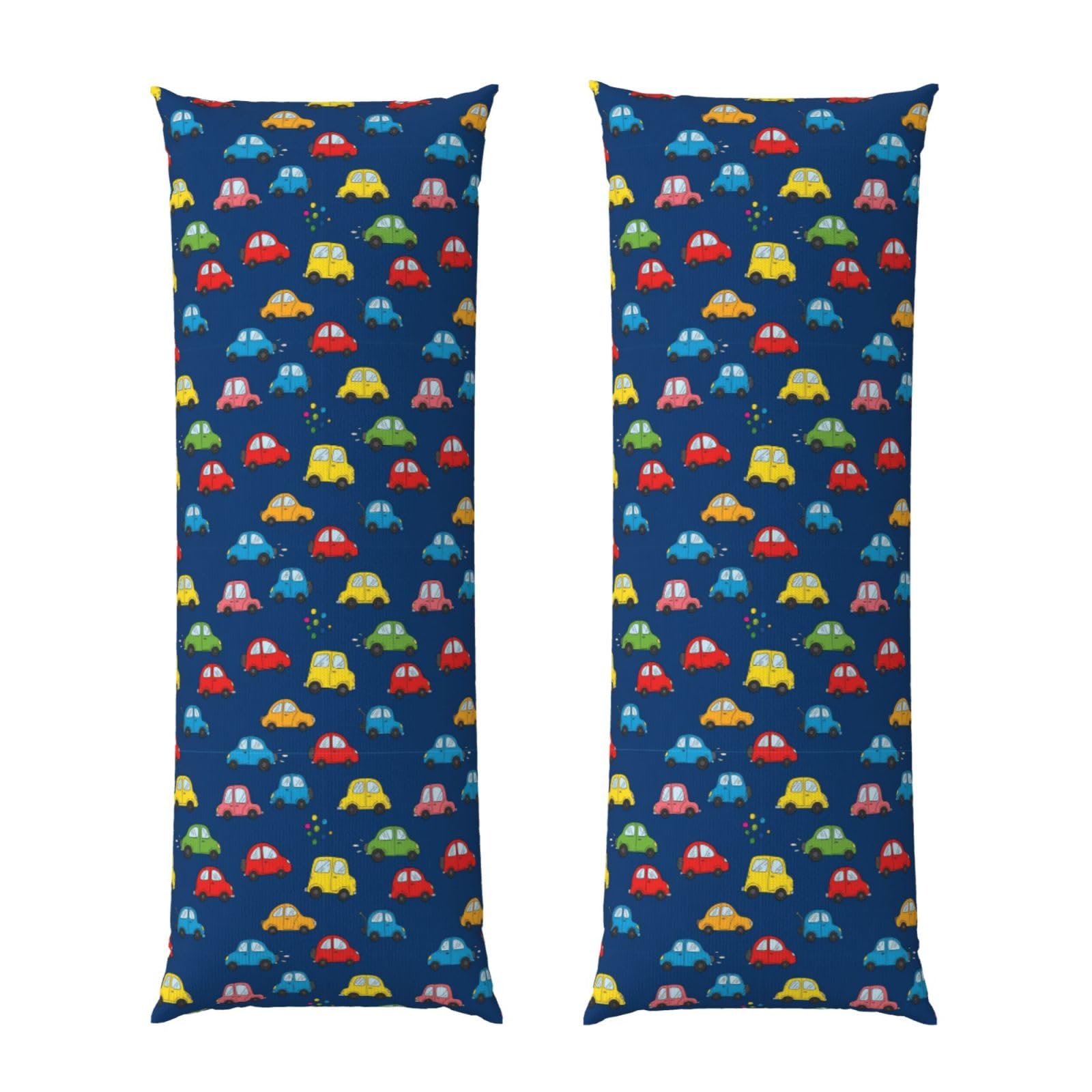 Body Pillowcase 20x54, Navy Blue Drawing Car, Plush Velvet Pillow Cover with Zipper, Cozyffy Rectangular Cushion Case for Couch Bed Home Hotel