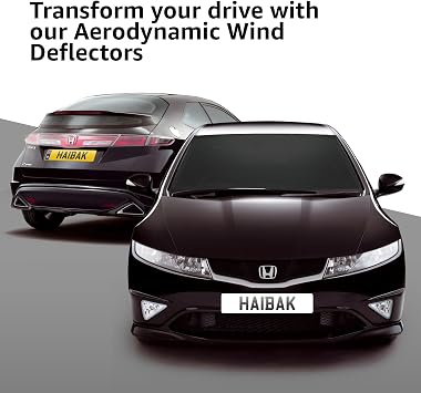 Haibak Wind Deflectors Set Compatible With Honda Civic MK8 3 Door 2006-2012 2pcs Tinted in Channel Fitment
