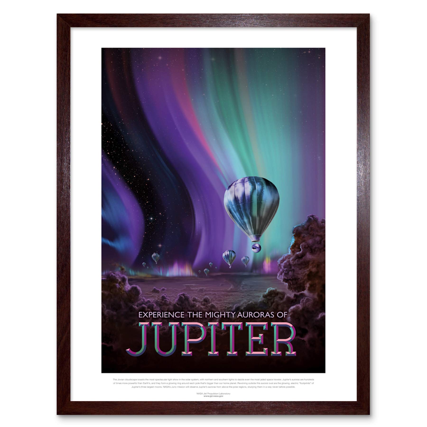 Wee Blue Coo NASA Space Travel Advert Jupiter Art Print Framed Poster Wall Decor 12x16 inch
