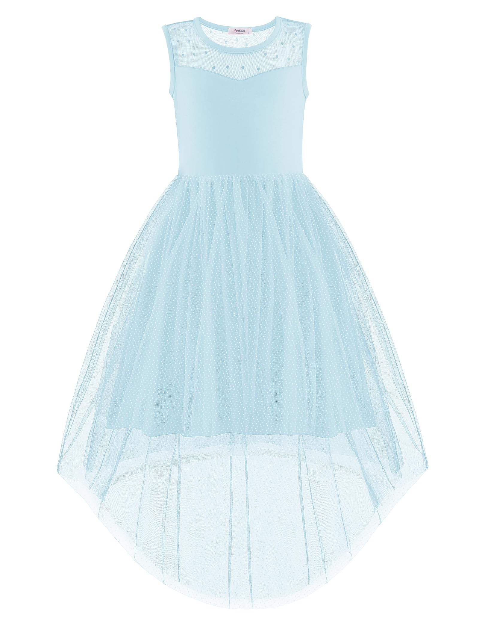 Arshiner Girls Dresses Formal Party Wedding Tulle Contrast Mesh Dress