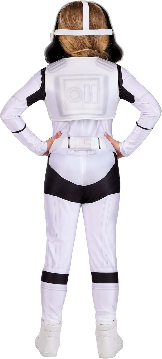 Girl's Deluxe Star Wars Stormtrooper Costume | Kids Jumpsuit with Belt, Vest and Mask for Halloween Fun - Image 8