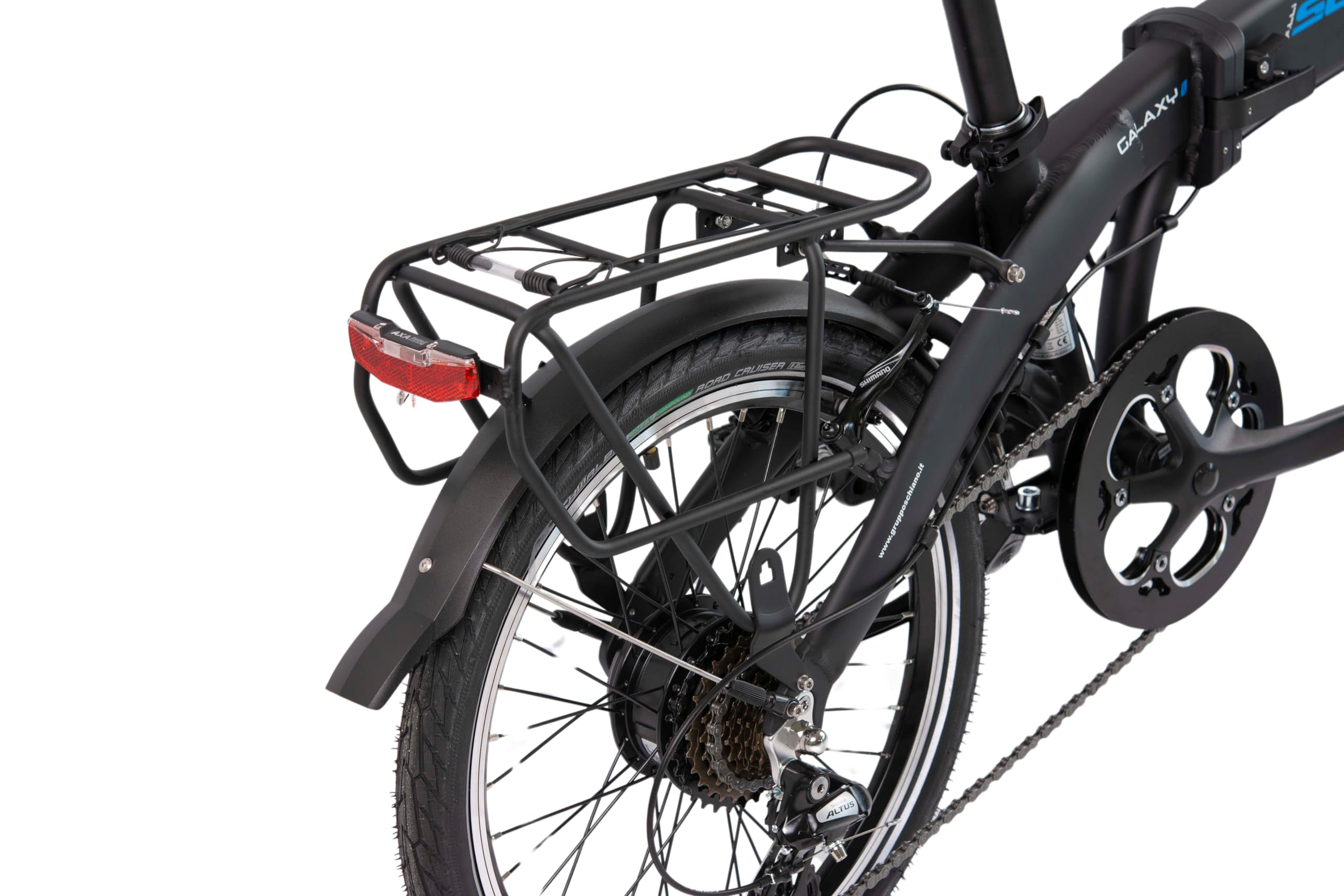 F.lli Schiano Galaxy, Bici Elettrica Pieghevole 20 Inches per Adulti, 36V 10.4Ah Batteria Rimovibile, Motore 250W 40Nm, City Ebike