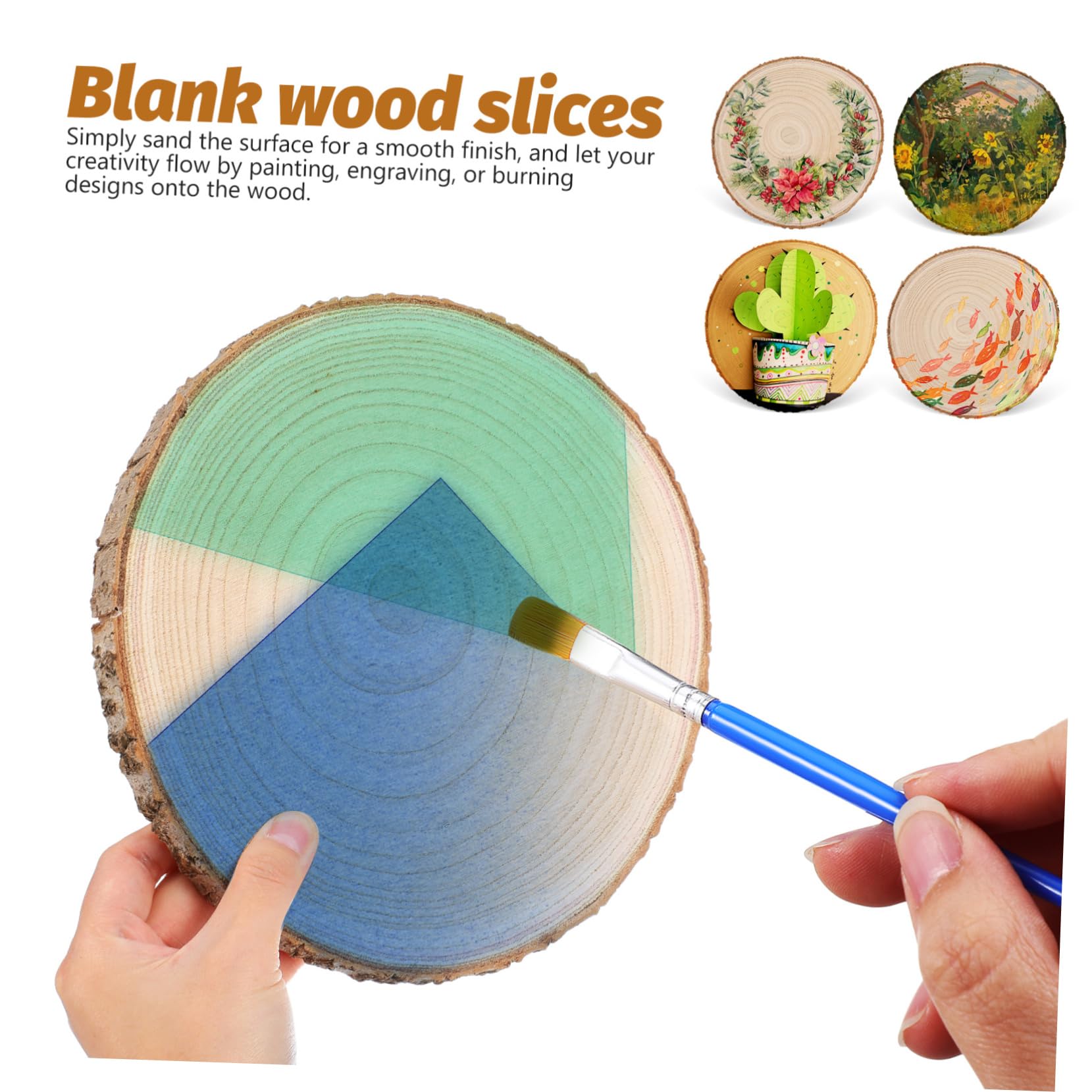8 Piezas Rodajas de Madera para Manualidades de Discos de Madera sin Acabado Tocón de Corteza de Troncos Decoración de Mesa de Suministros para Manualidades