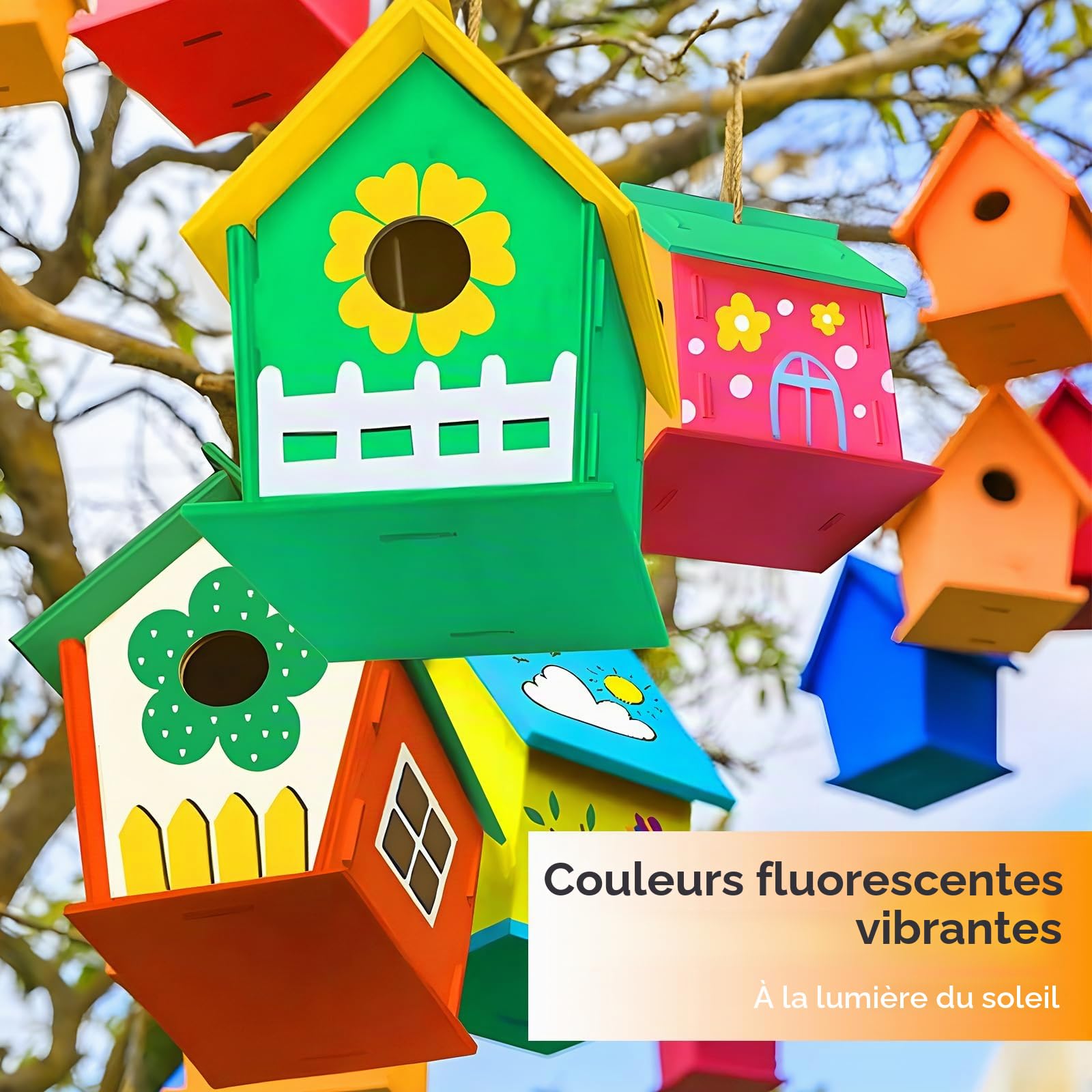 Nicpro Peinture Fluorescente 6 Couleurs X 250 ml, Peinture Acrylique Luisant Dans Le Noir, Acrylique Fluorescente pour Projets De Bricolage, Vêtements De Fête, Halloween, Décorations De Noël