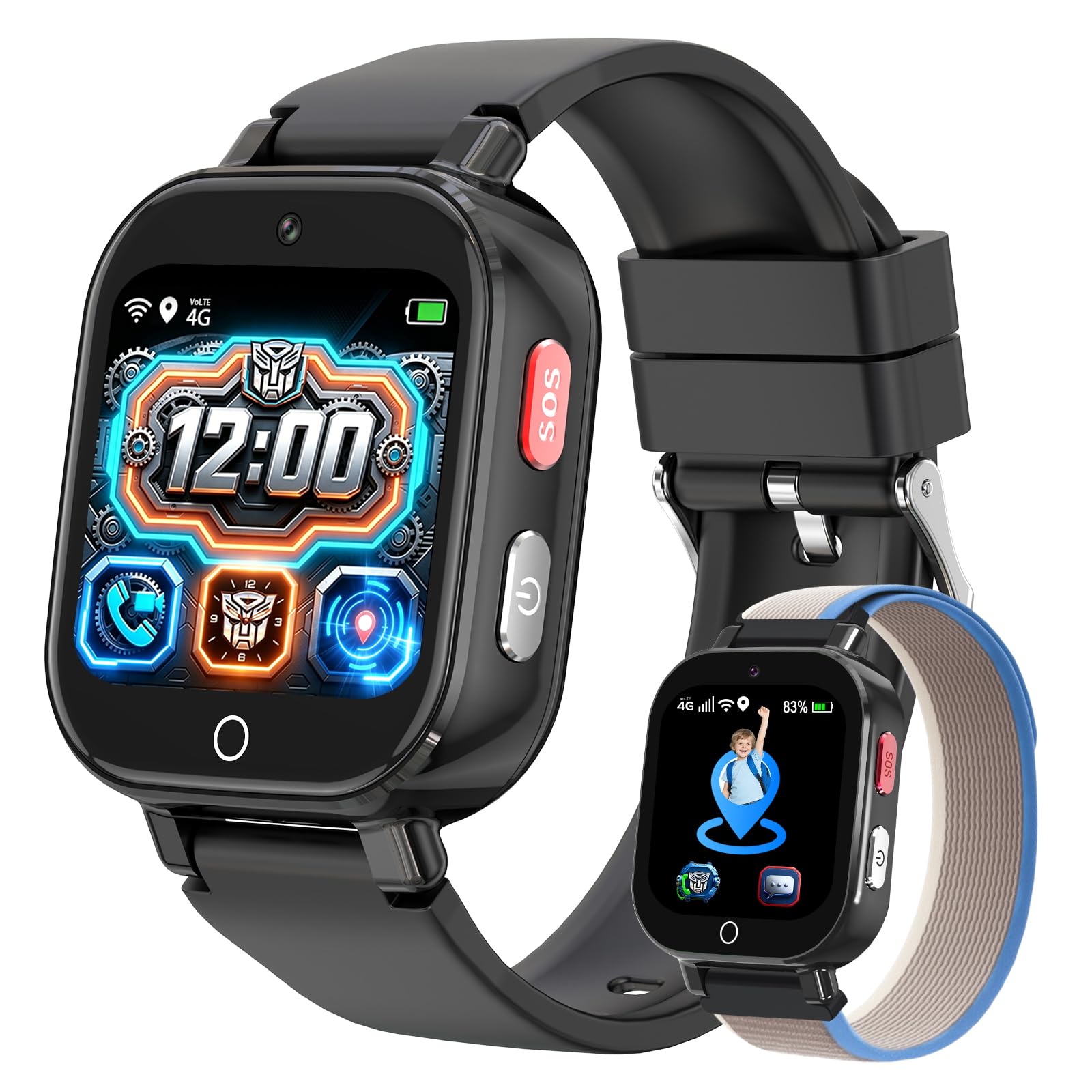 Transformers Smartwatch Kinder mit Videoanruf, IP68 Wasserdicht Schulmodus