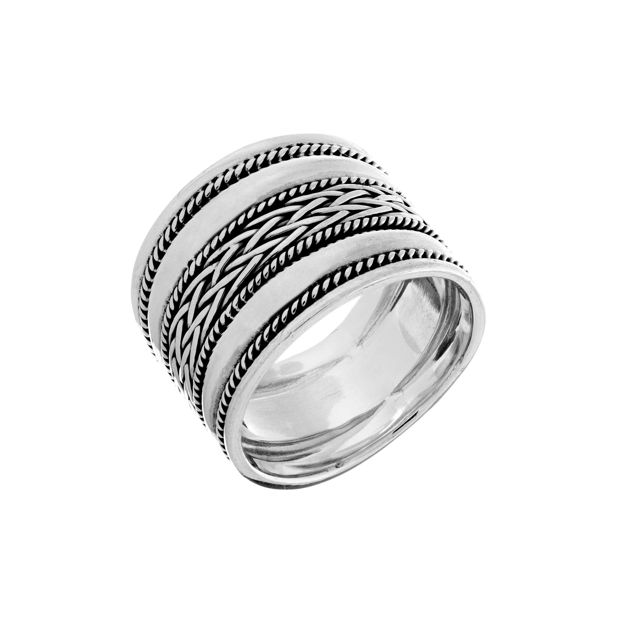 Silverly Anillos para el pulgar de plata de ley 925 para mujer | Anillo celta ancho para hombre con diseño de cuerda | Anillo de pulgar trenzado con barril | Anillos de compromiso