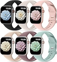 CeMiKa 6 Pack Sport Bands Compatible with Apple Watch Strap 40 mm 42 mm 41 mm 46 mm 44 mm 45 mm 38 mm 49 mm, Improved Silicone Watch Bands for iWatch SE Series 11 10 9 8 7 6 5 4 3Ultra Ultra Ultra 2