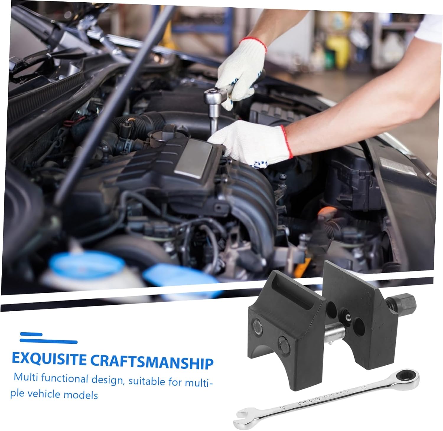 Suspension Strut Splitter Tool with Wrench Heavy Duty Hub Steering Spreader for Strut Split Repair Adjustable Bushing Press Tool Compatible with Vehicles
