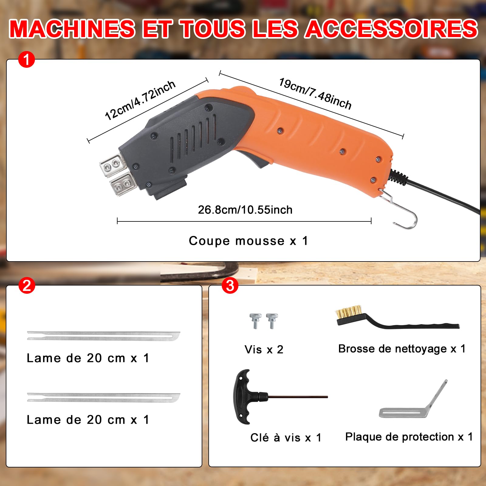 200W Coupe Polystyrène avec Refroidi Par Air, Découpe de Mousse de Polystyrène Pour Polystyrène, Plaques KT