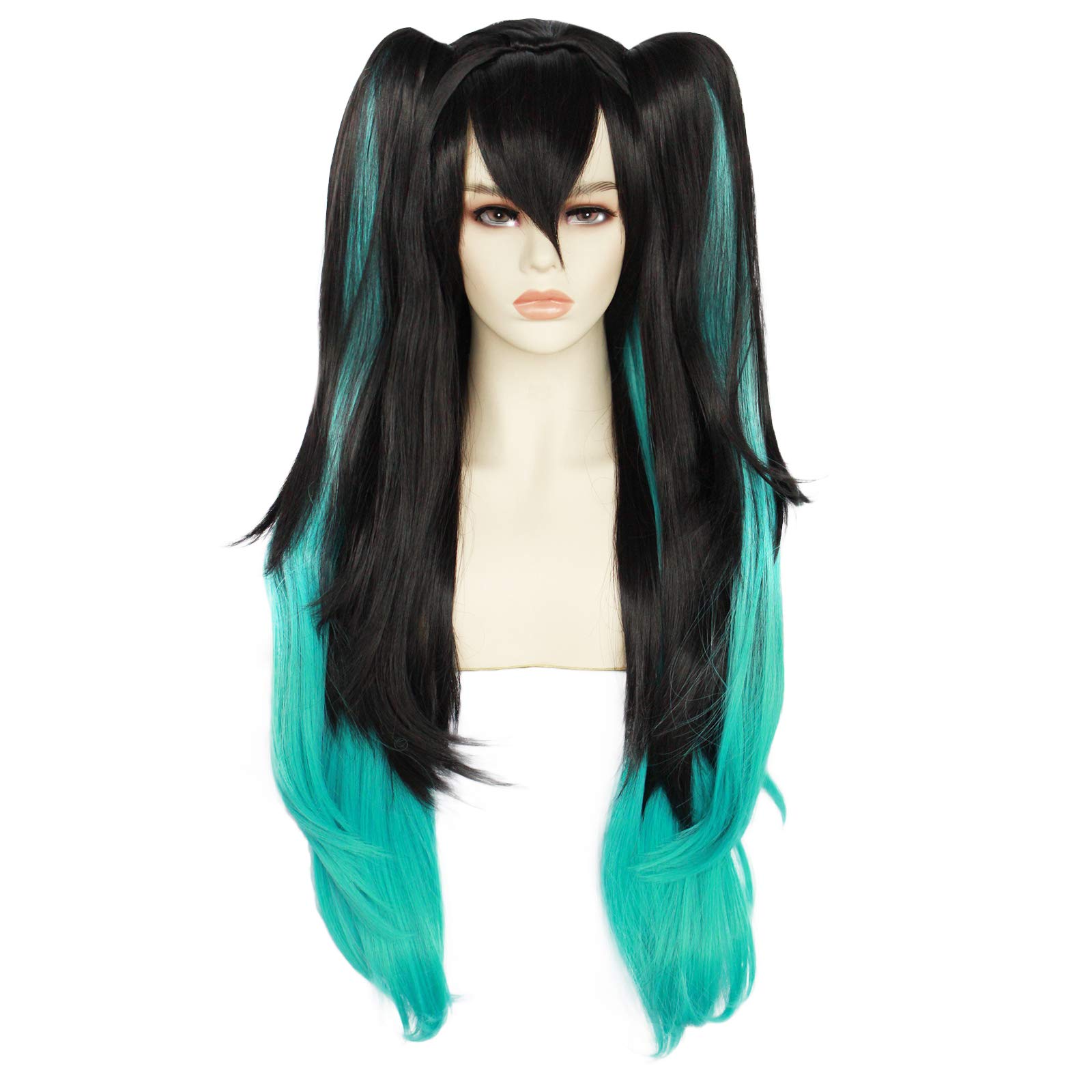 Anogolwig Cap Tokitou Muichirou Wig Green And Black Wig Long - Main Image