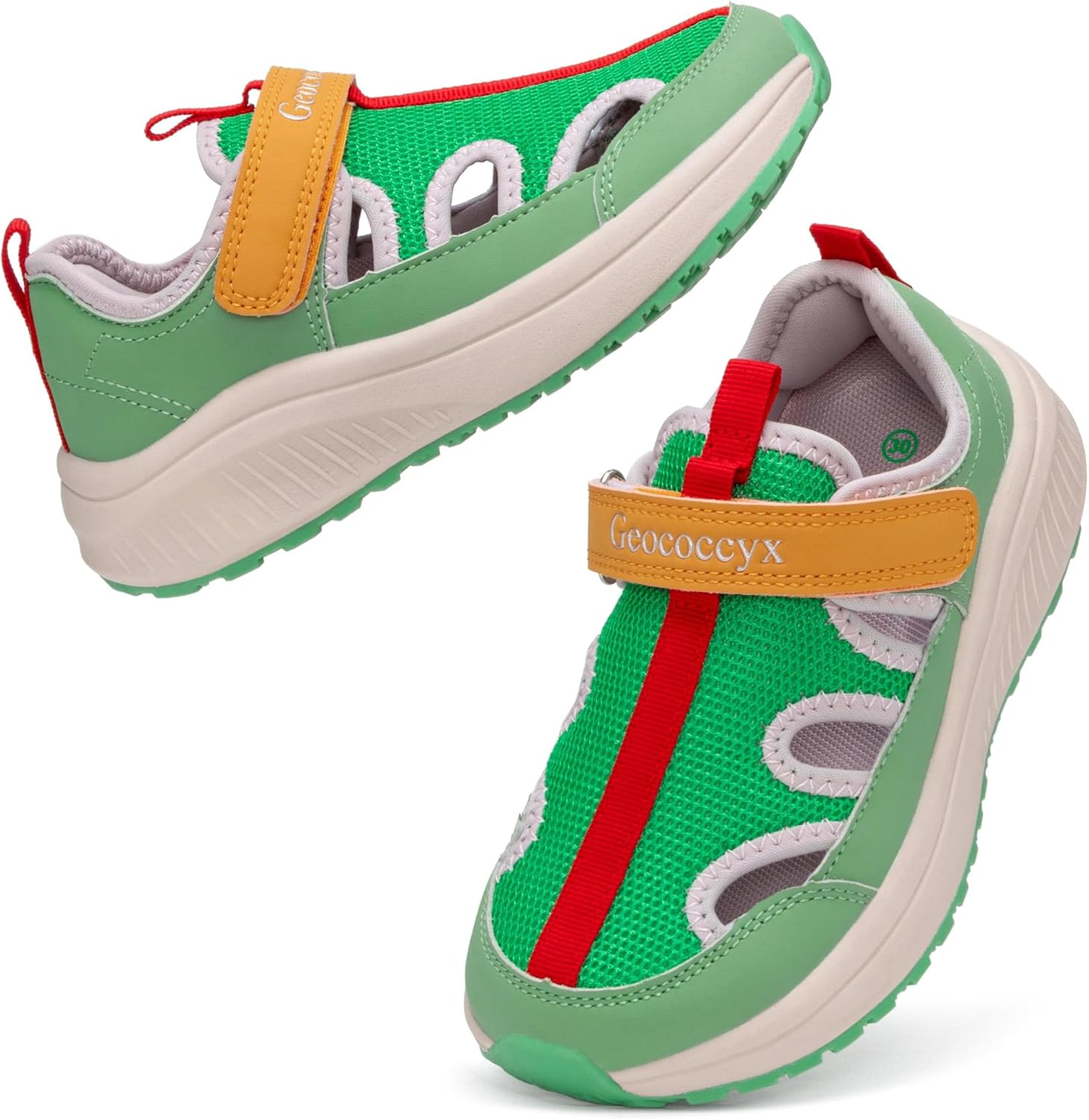 Kids Summer Wide Toe Box Shoes Breathable Mesh Sandals, Non-Slip Athletic Closed Toe Sandals for Girls Boys, Playing Casual Sneaker